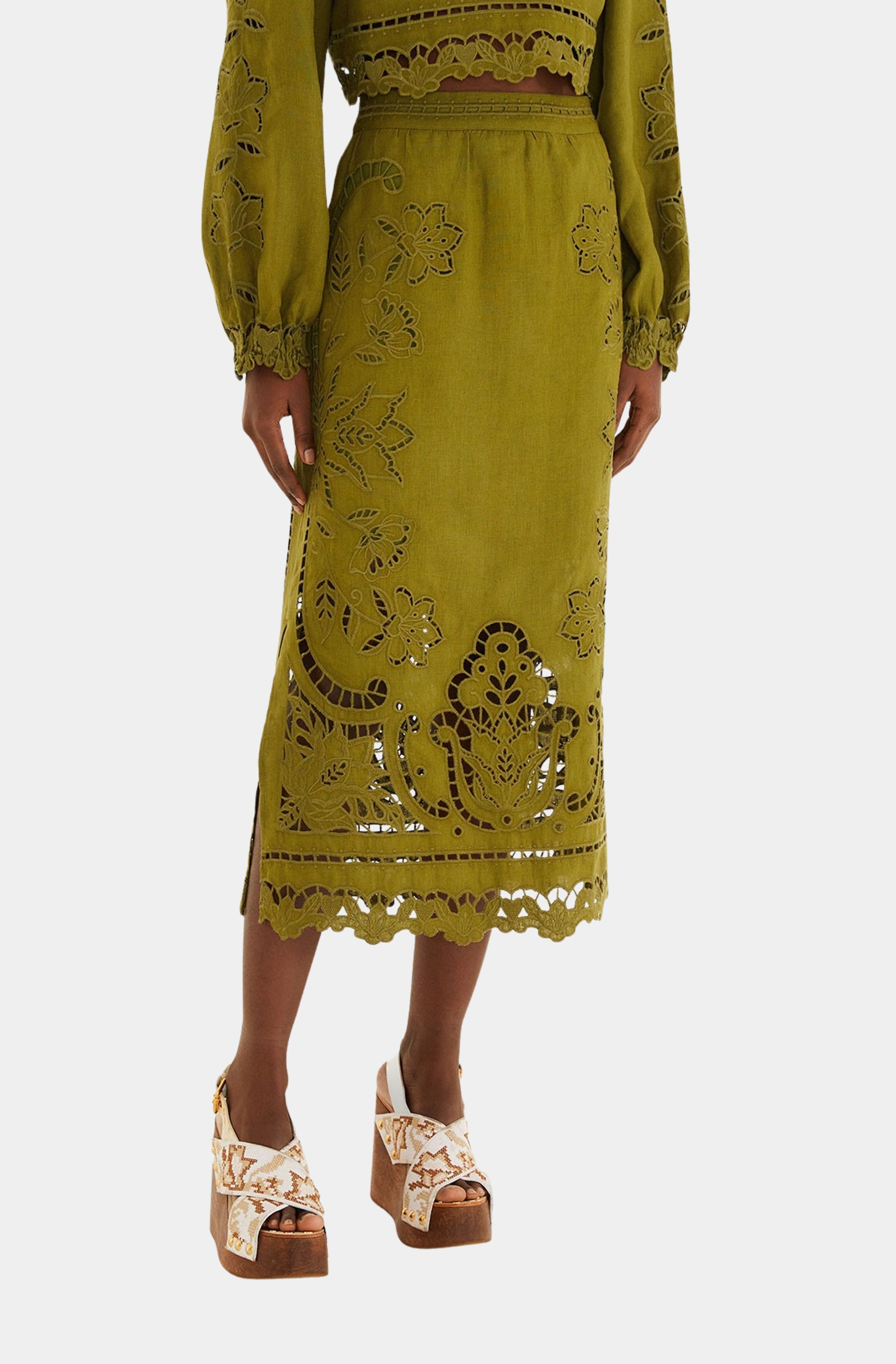 Majestic Garden Green Richelieu Skirt – HEMLINE French Quarter