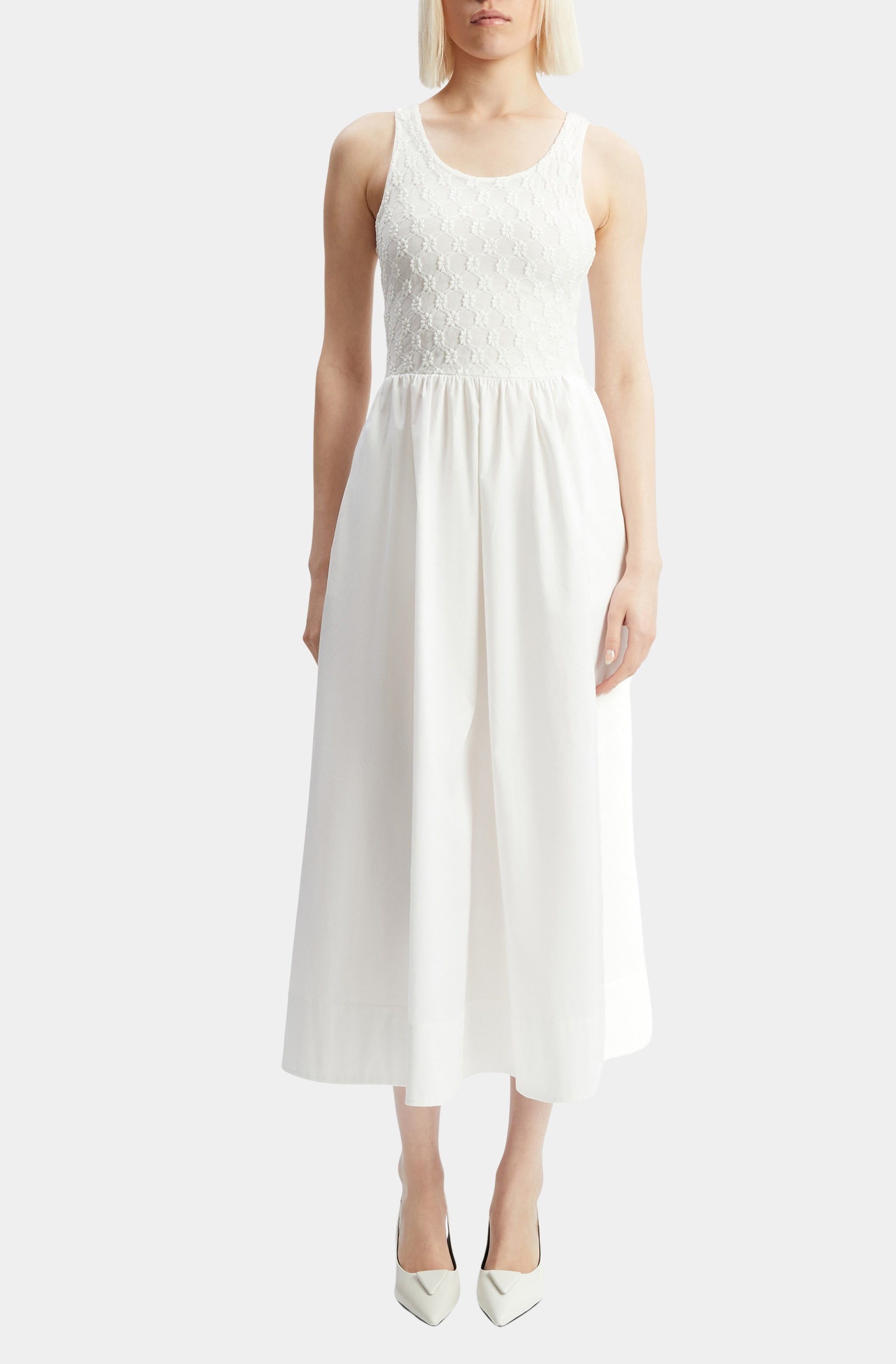 Bryony Lace Poplin Midi Dress HEMLINE French Quarter Bryony Lace Poplin Midi Dress HEMLINE French Quarter