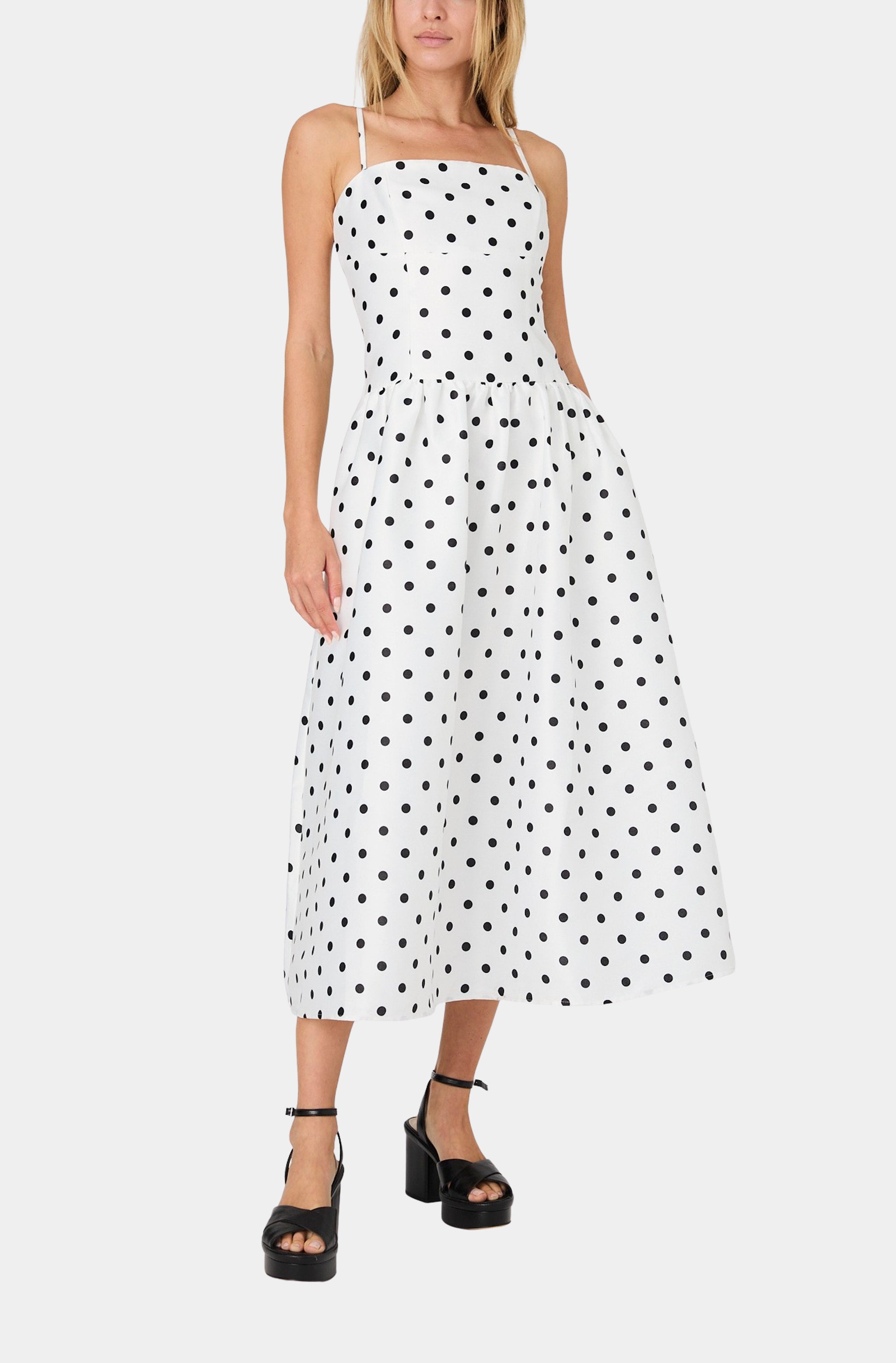 Strappy Polka Dot Midi Dress – HEMLINE French Quarter