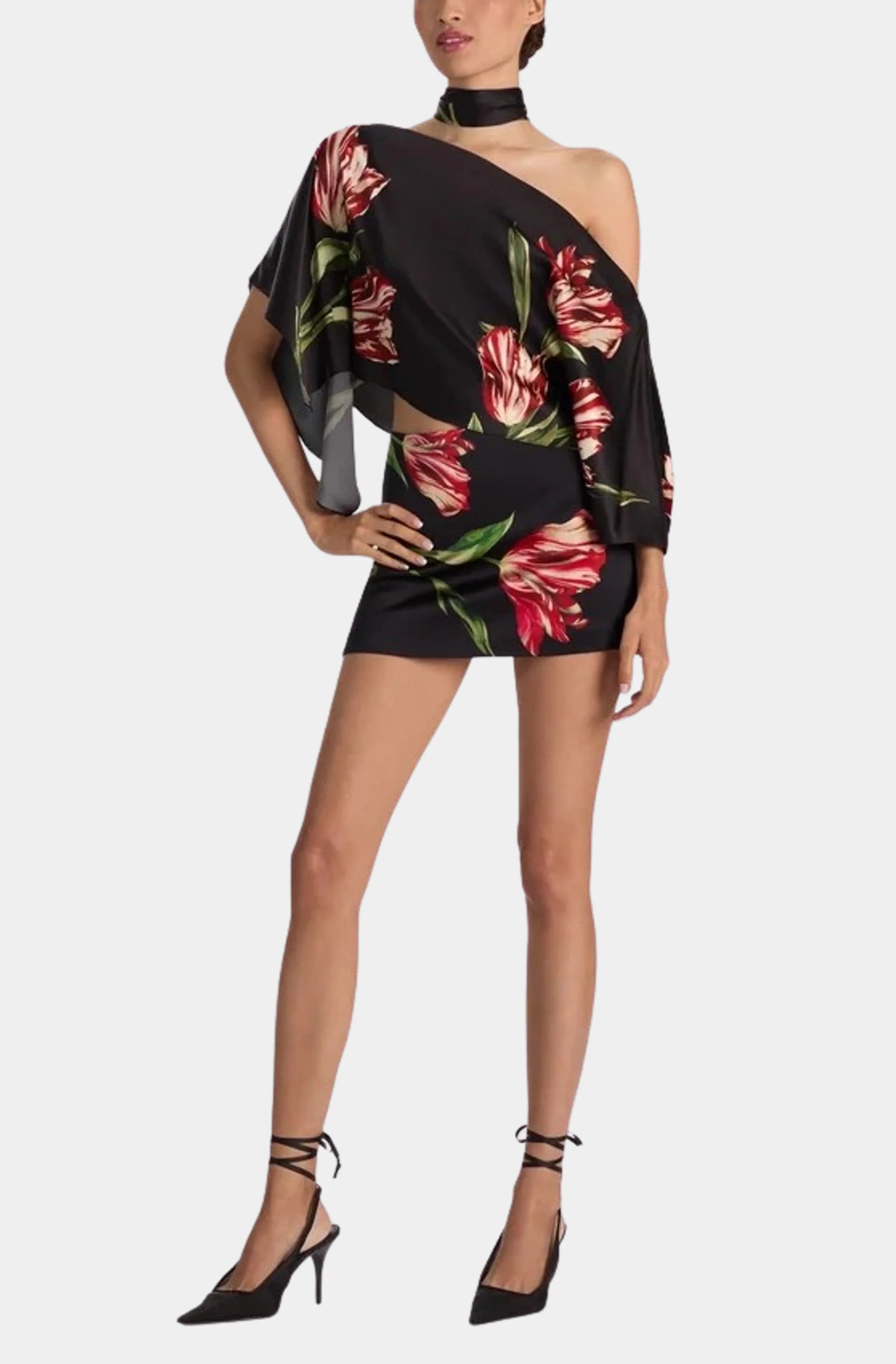 トップス Her praha Slash and ribbon top Rita Ots Draped Cropped Top with Scarf – HEMLINE French Quarter