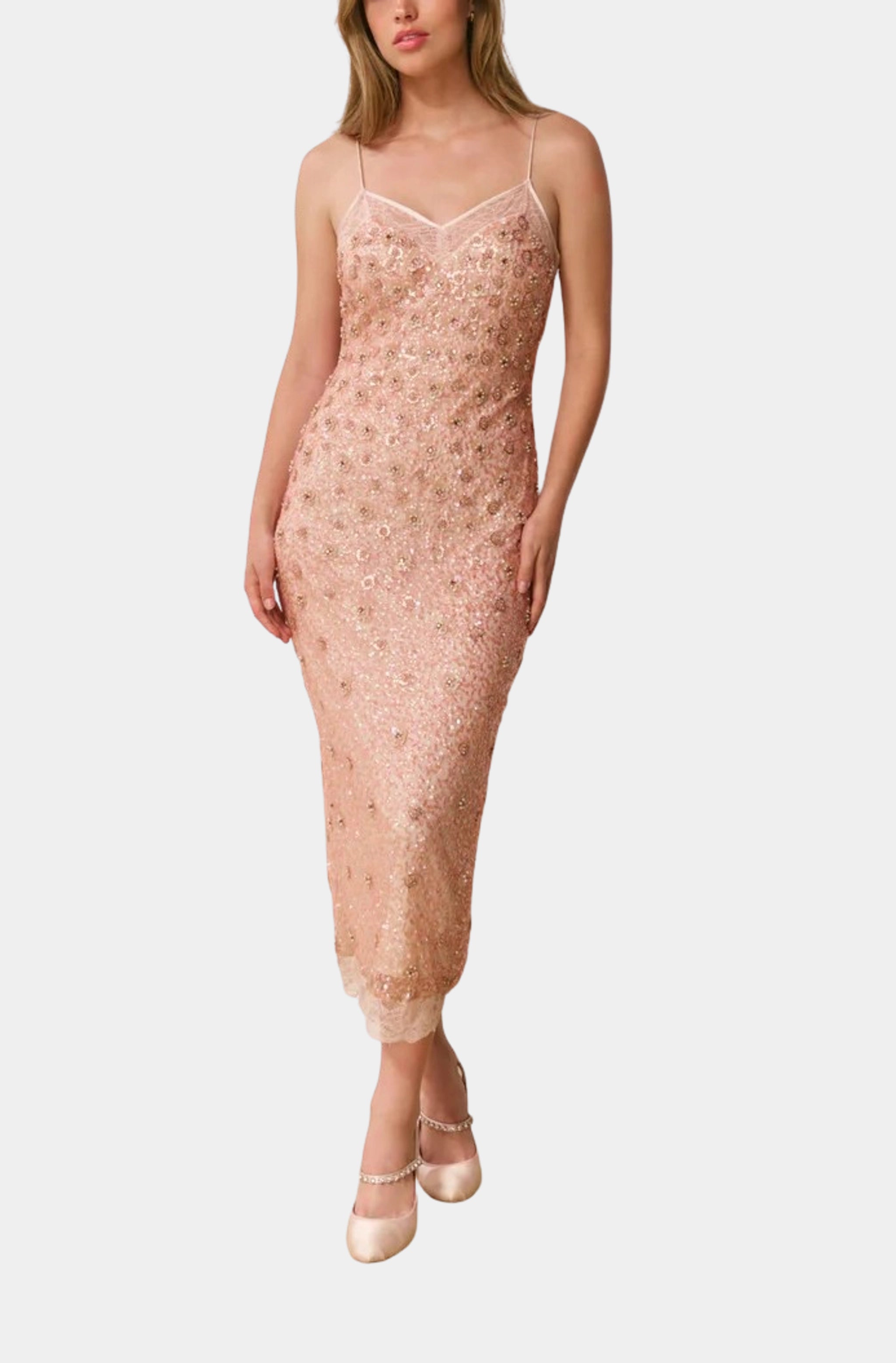 sachin and babi light blue dress EVA3382 Lily's Dusty Rose Chiffon Dress – Lily's Seaside Boutique main image 1