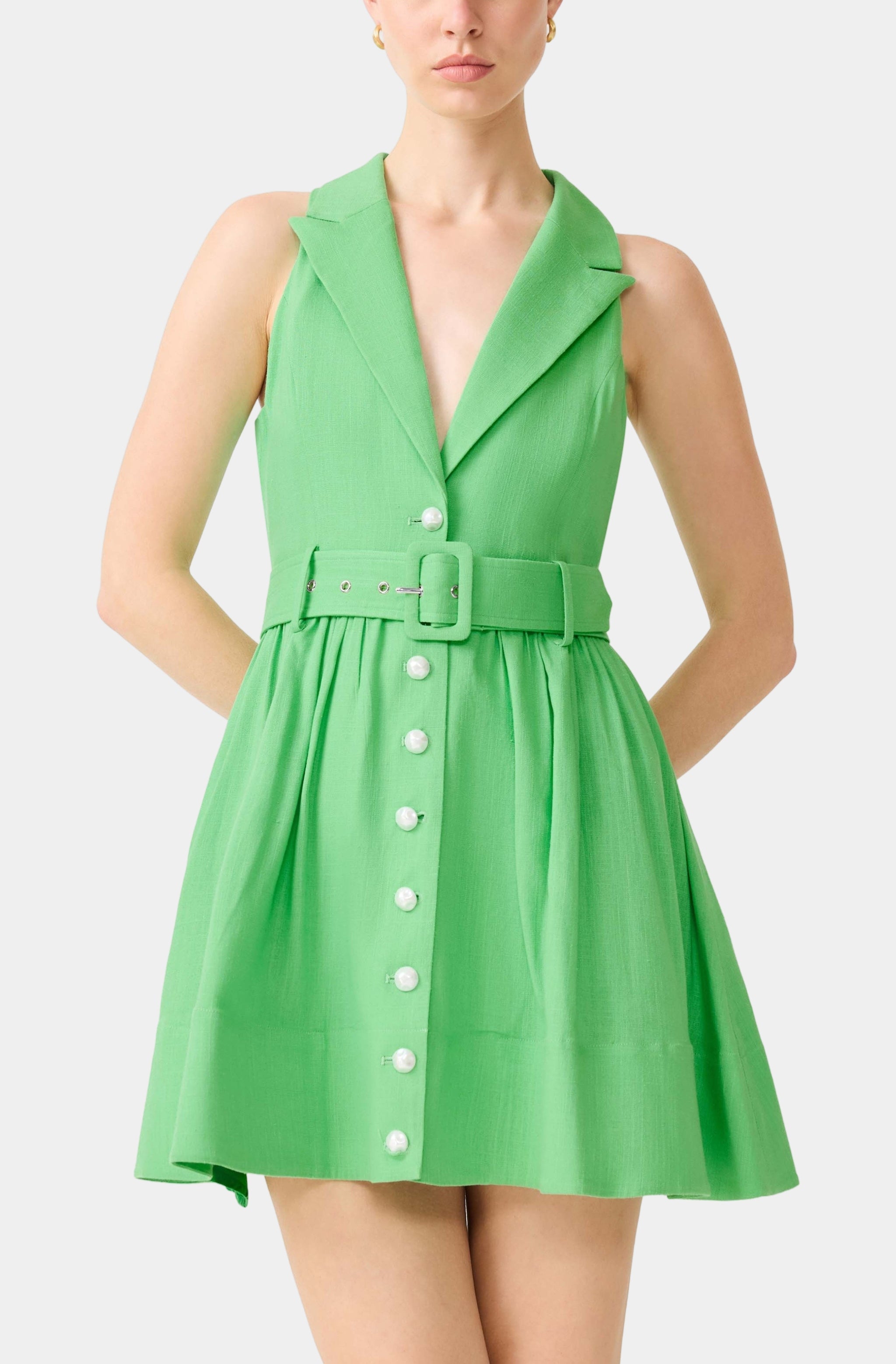 kelly green mini dress Emilie Collared Mini Dress In Kellygreen – HEMLINE French Quarter