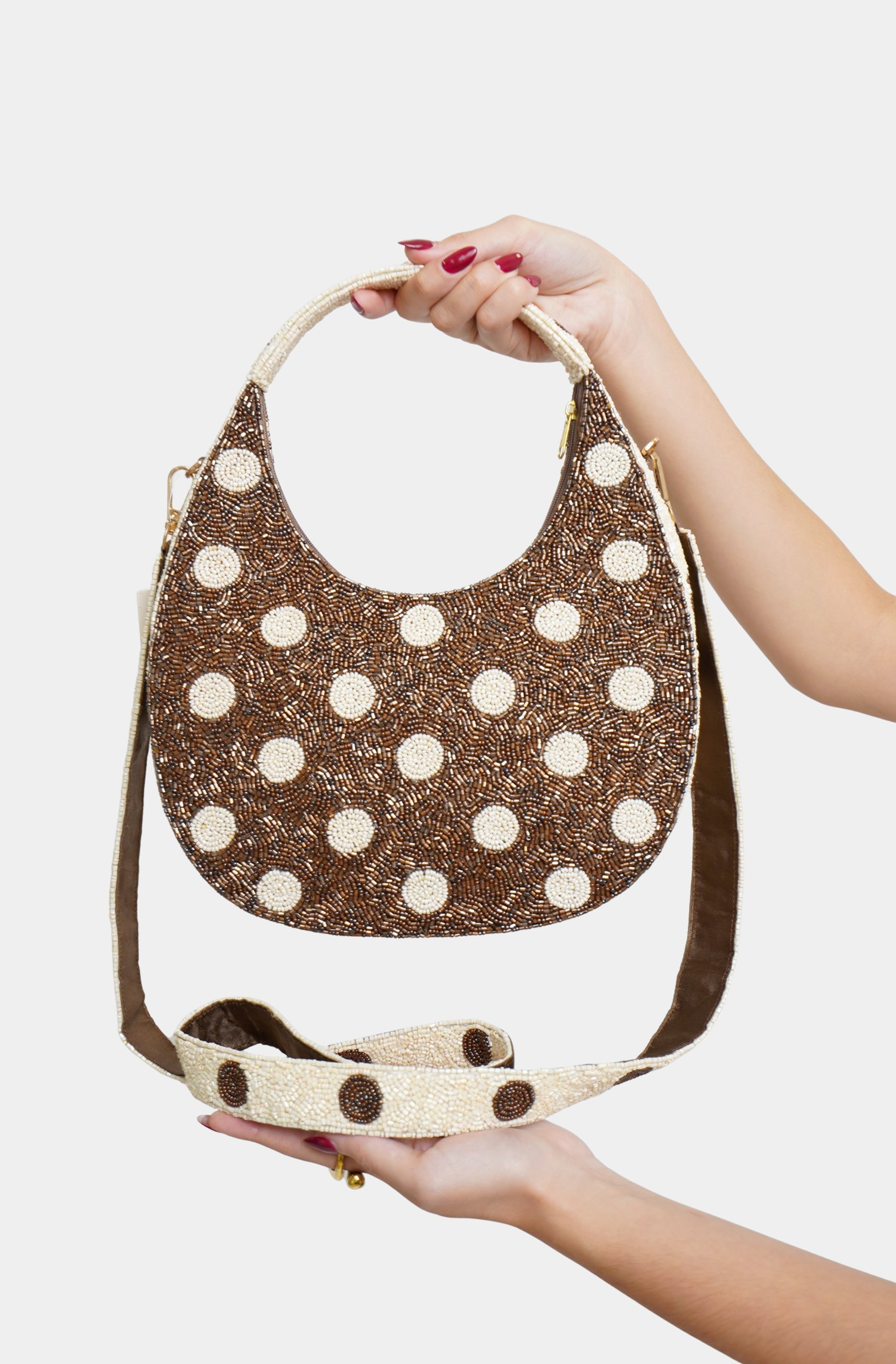 n.k atelier Polka Dot Boston Bag (khaki) Underarm Bag Women
