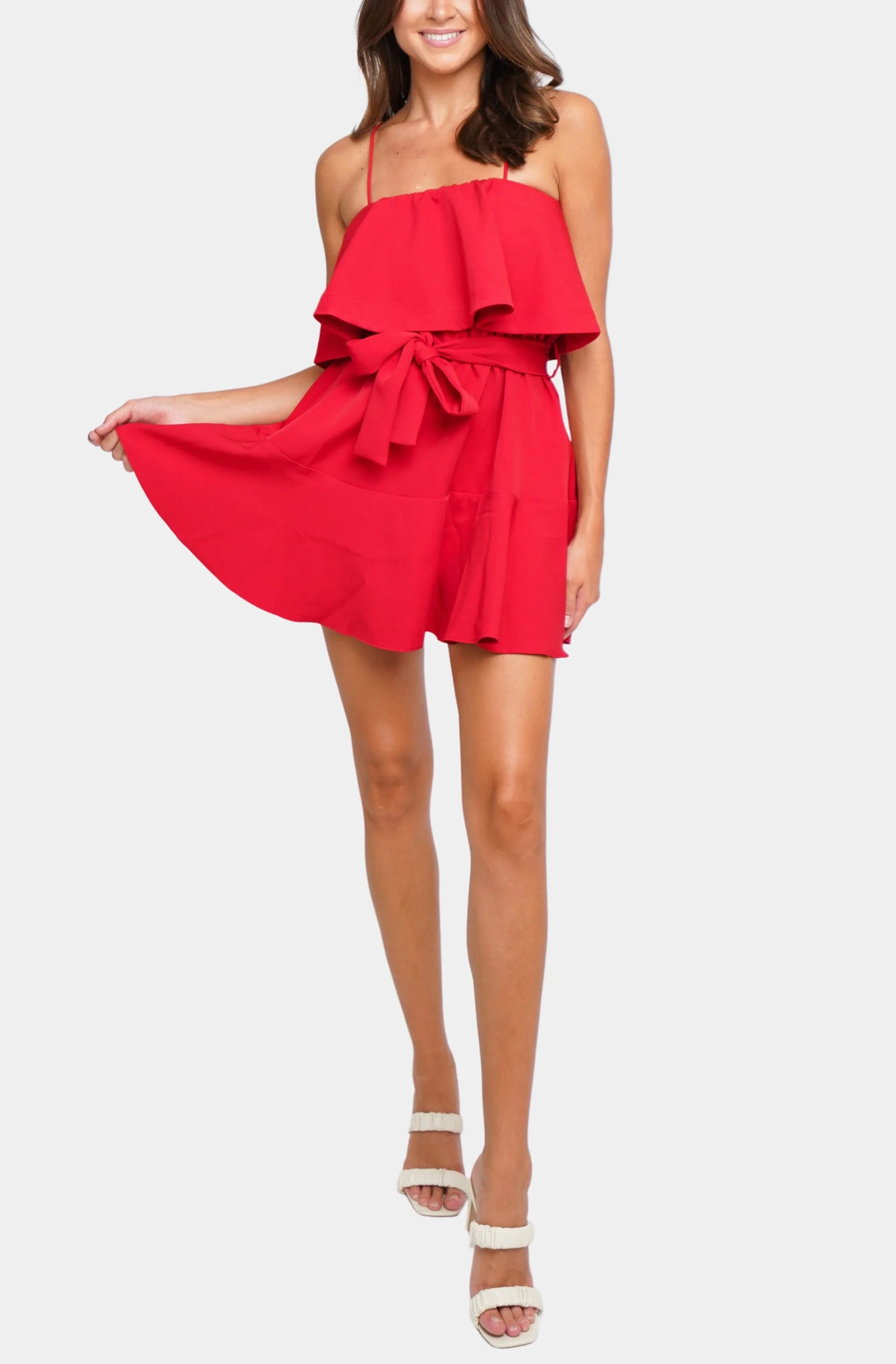 amy mini dress Amy Ruffle Strap Mini Dress