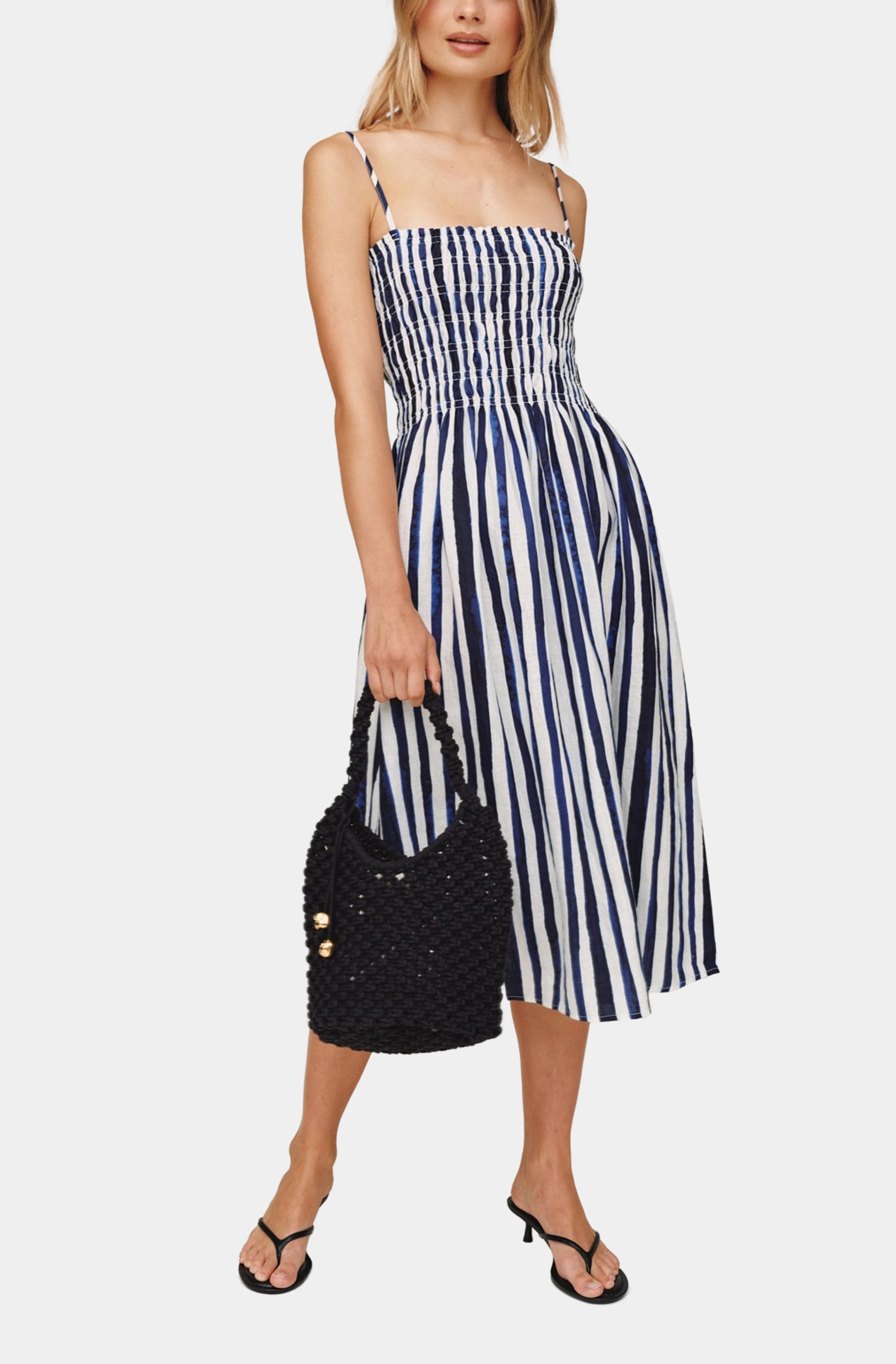 Smocked Midi Dress HEMLINE French Quarter Smocked Midi Dress HEMLINE French Quarter
