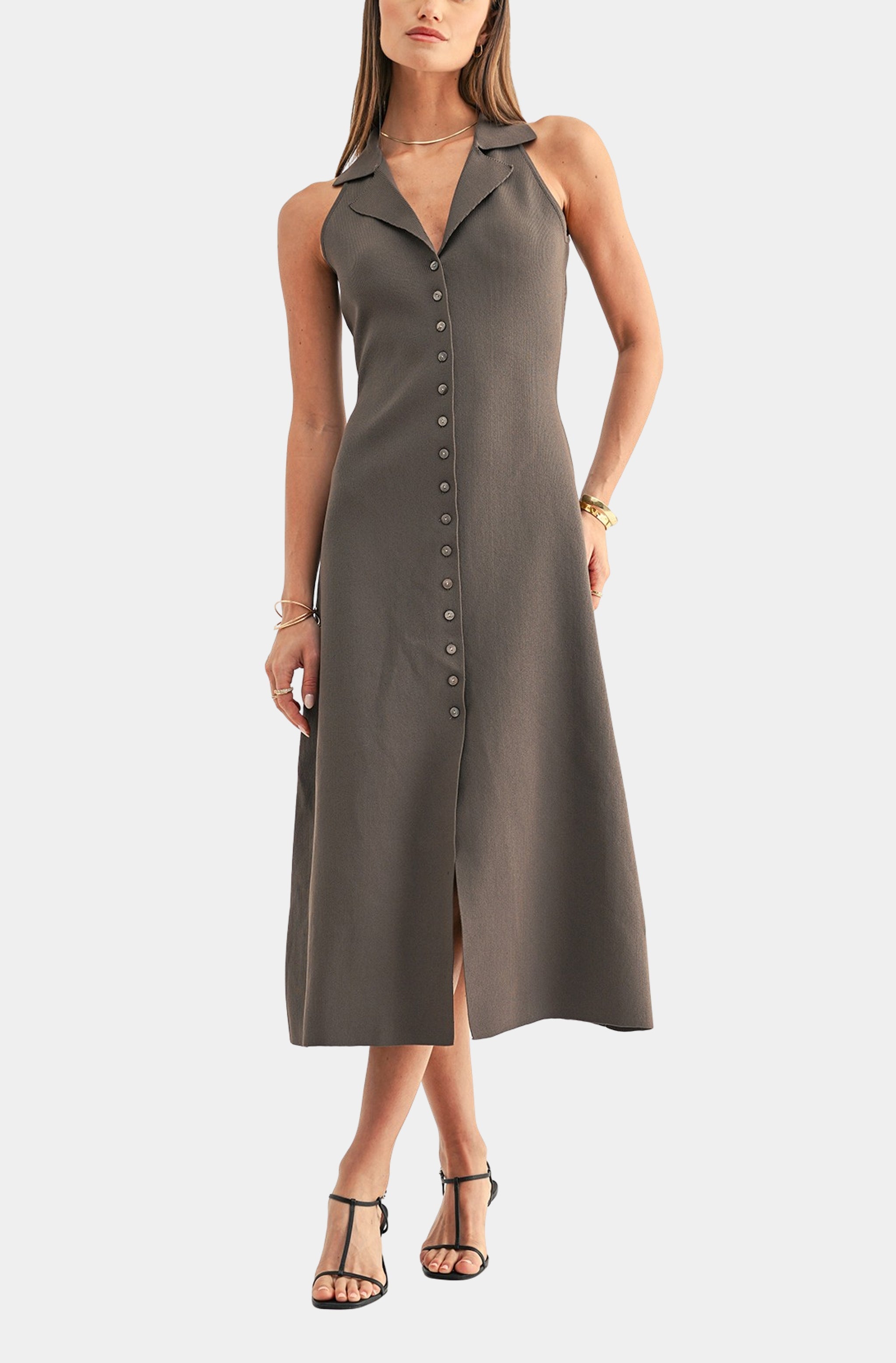 Lily Halter Shirt Midi Knit Dress – HEMLINE French Quarter