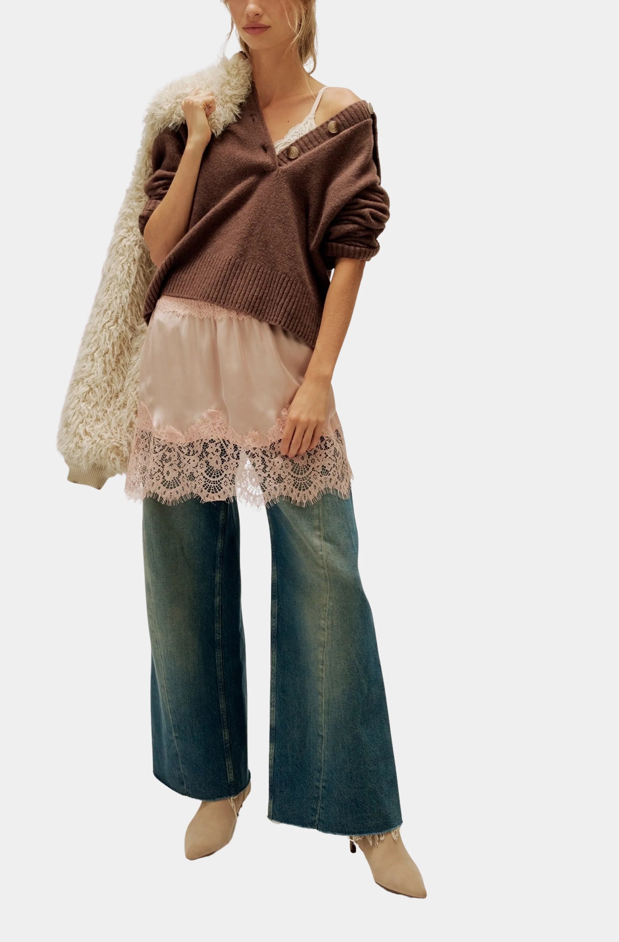 eleven. 2nd リネンシルク　slip over Meet In The Middle Half Slip – HEMLINE French Quarter
