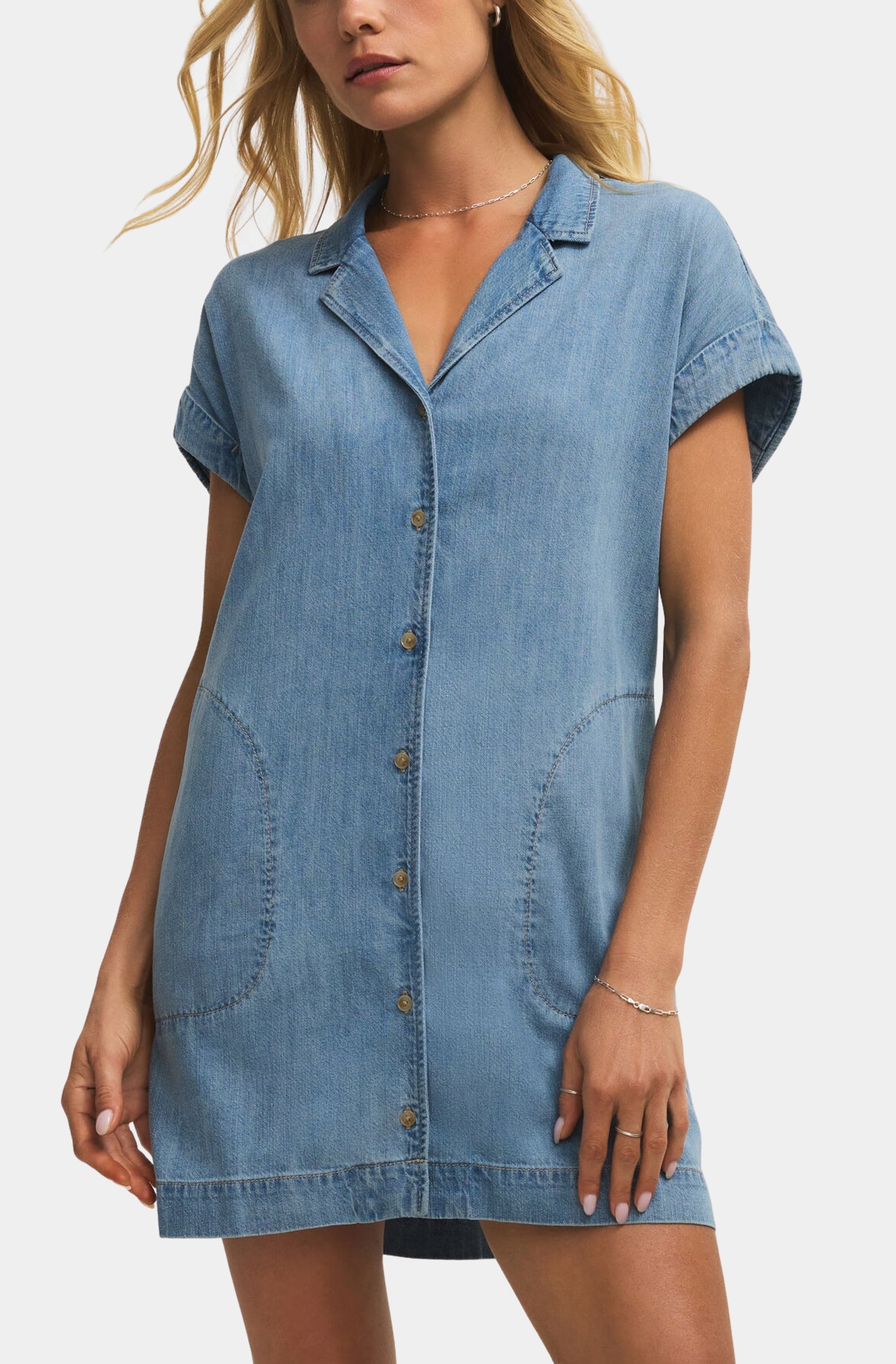 shirt dress mini length Napa Denim Mini Dress – HEMLINE French Quarter
