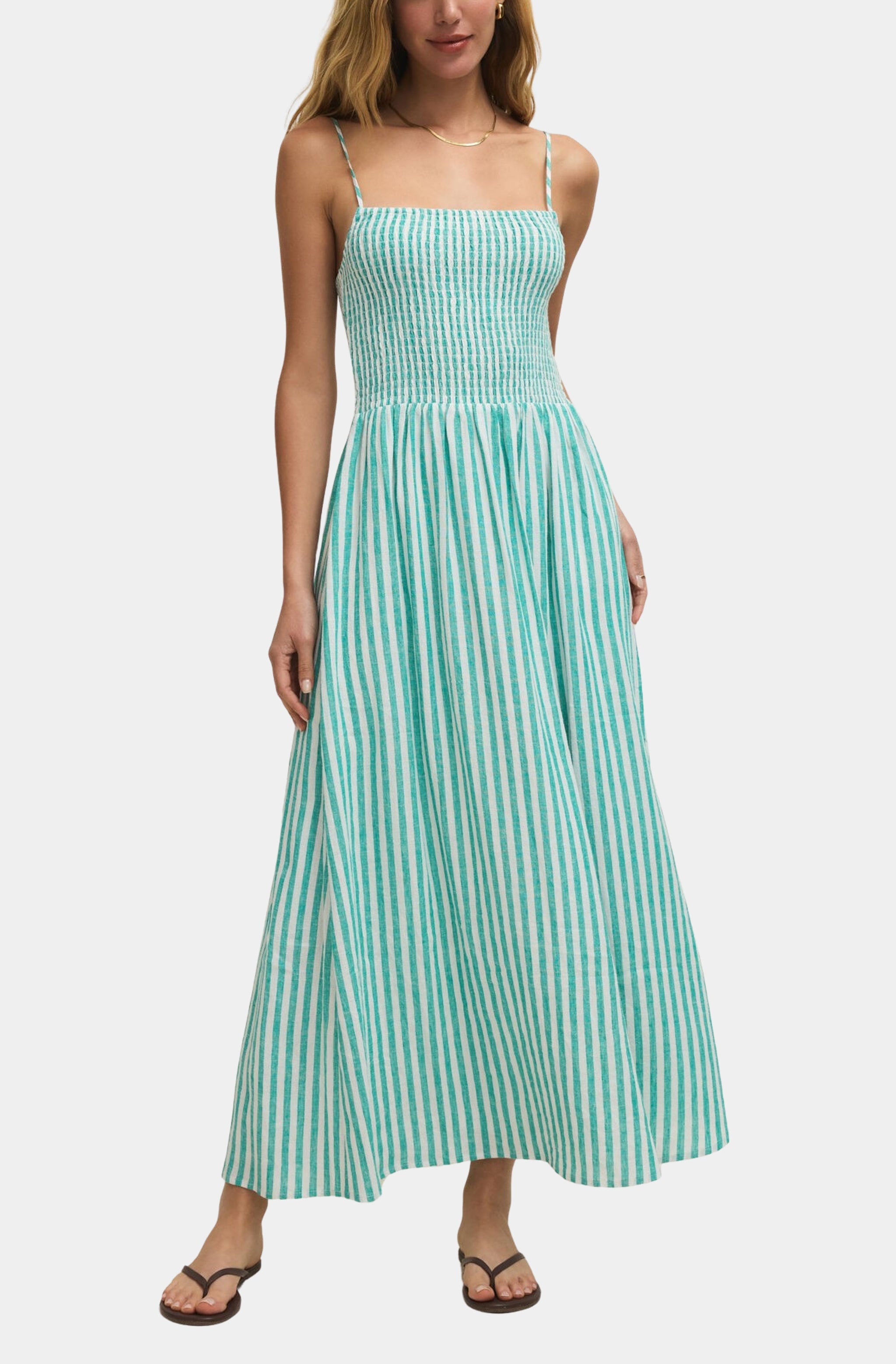 【限定値下】AMERI PINSTRIPE CONSTRUCTIVE DRESS Bayside Striped Midi Dress – HEMLINE French Quarter