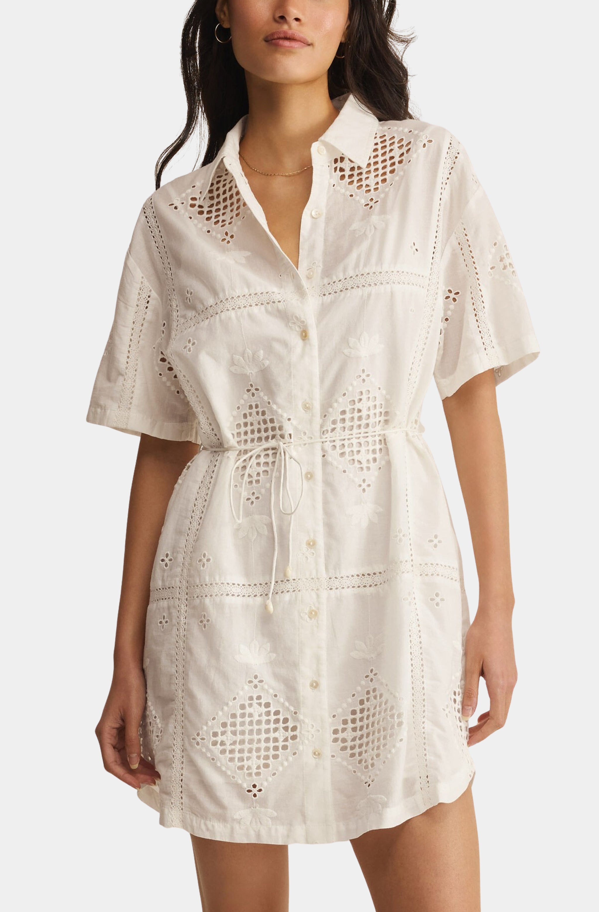 【ANLEM】FRENCH RETRO COMMUTER DRESS Annabelle Eyelet Dress – HEMLINE French Quarter