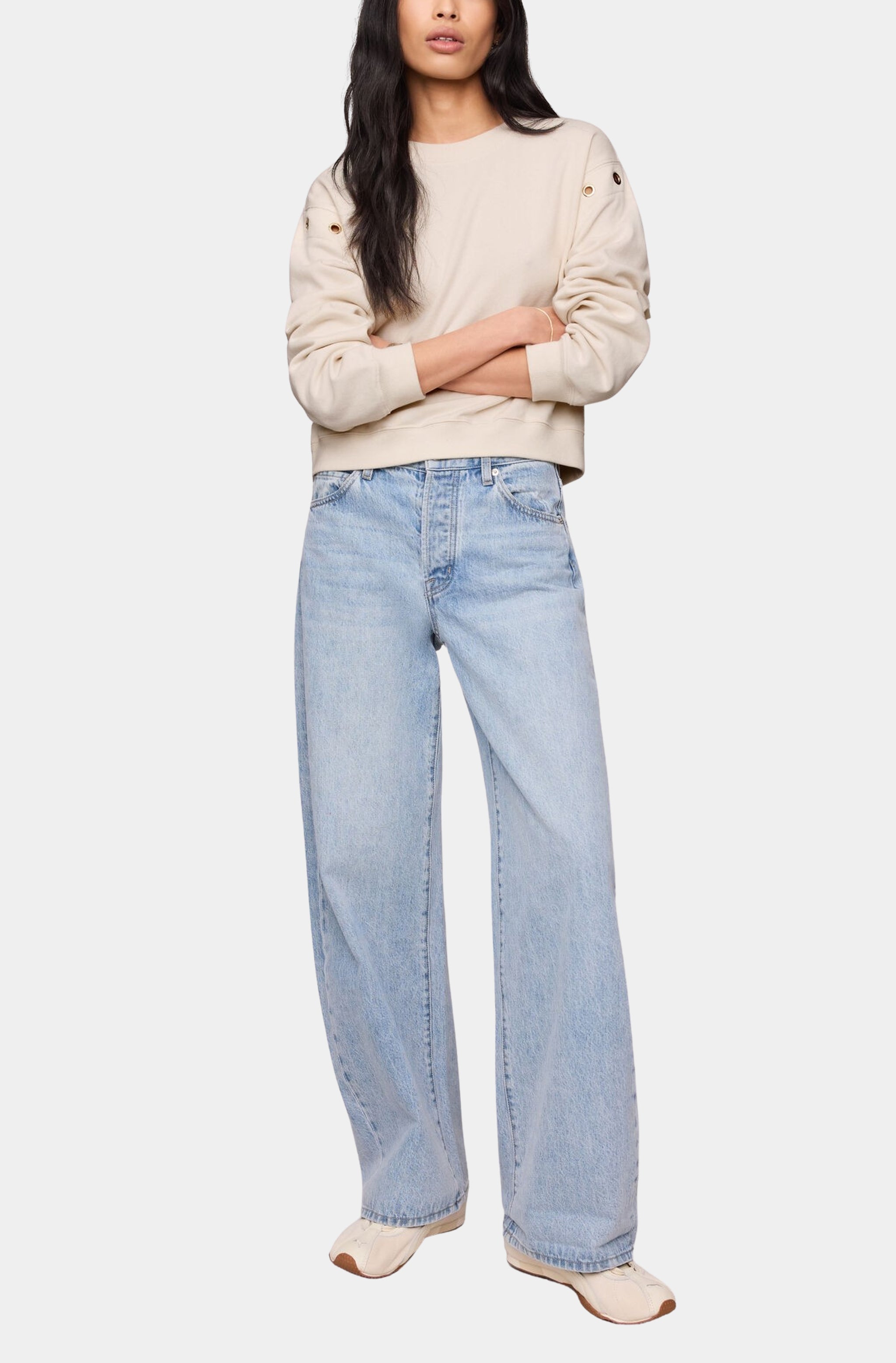 52015● CALEE SET IN SLEEVE BONE SWEAT Axel Grommet Sweatshirt – HEMLINE French Quarter
