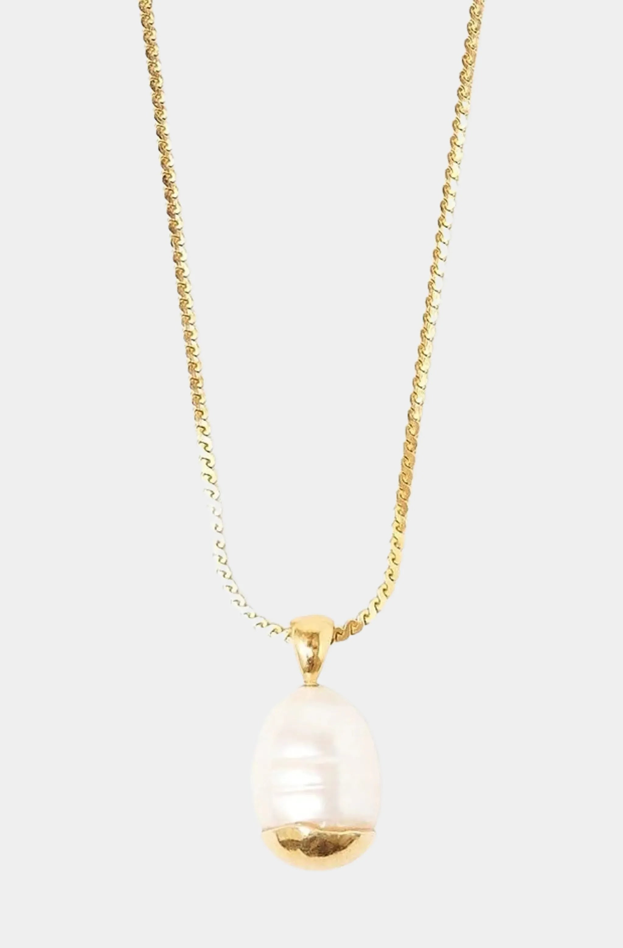 Gold Dipped White Pearl Necklace