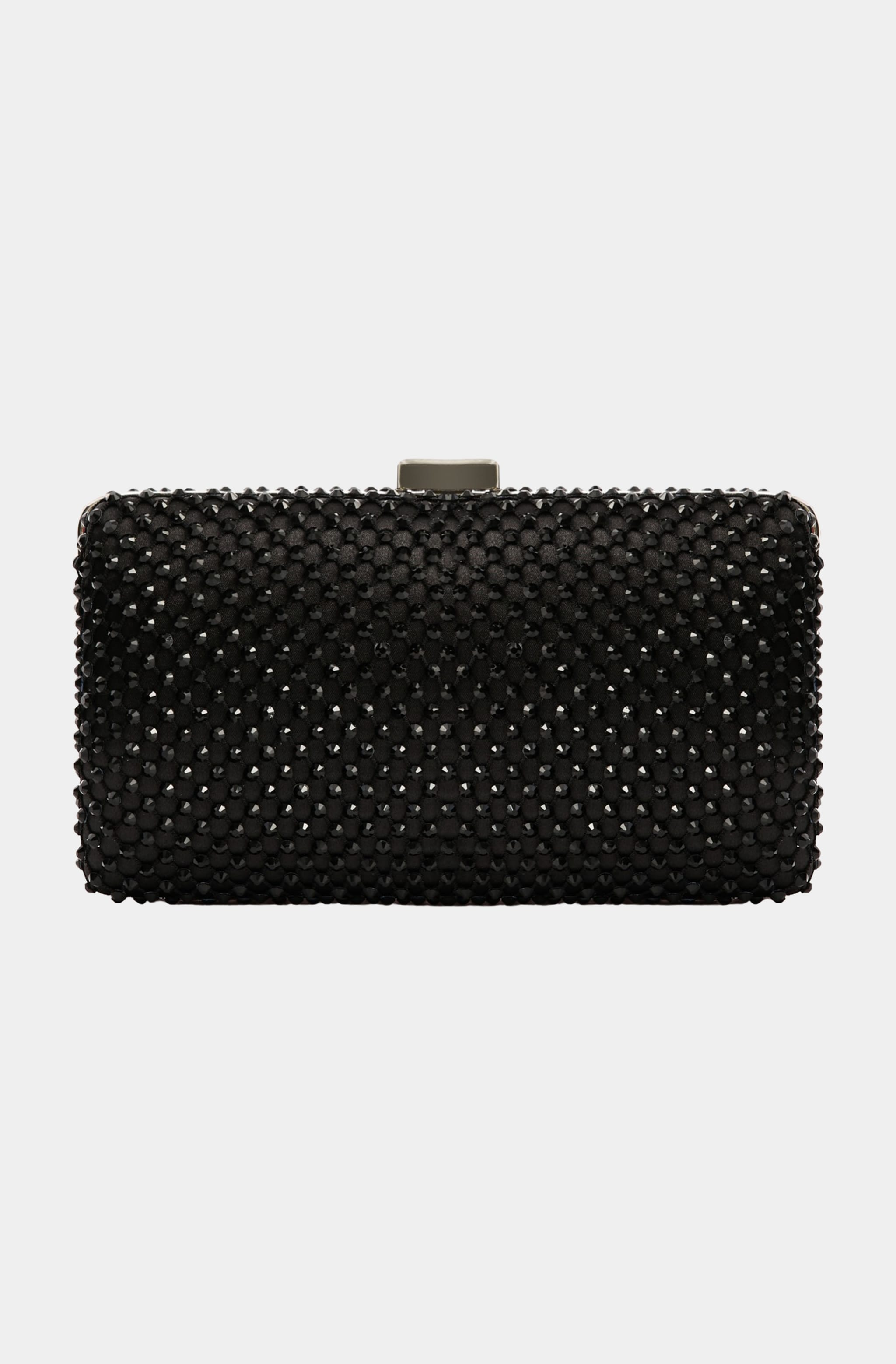 Store Rhinestone Quarter Clutch In Black