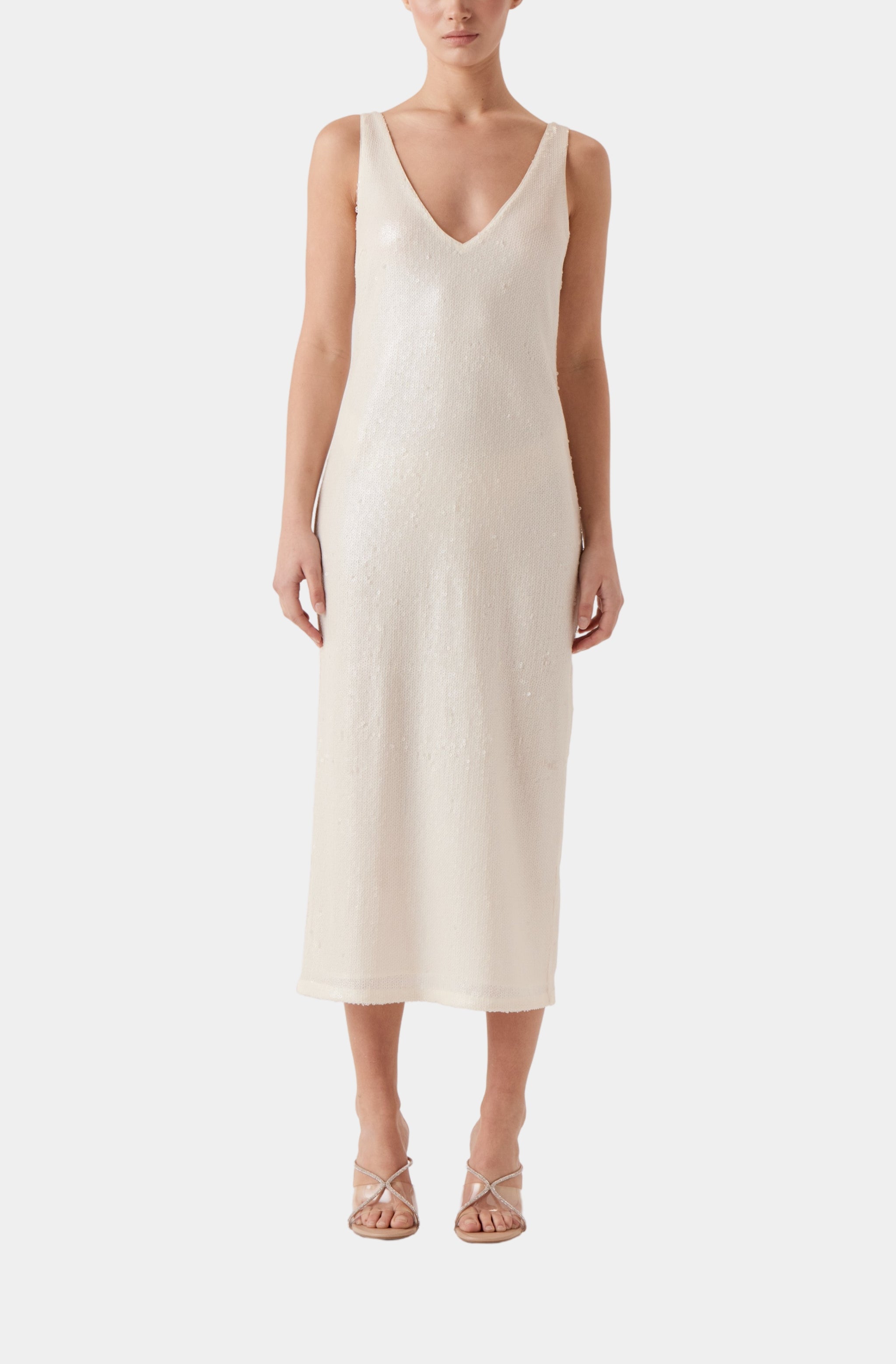 Elin Sequin Midi Dress HEMLINE French Quarter Elin Sequin Midi Dress HEMLINE French Quarter