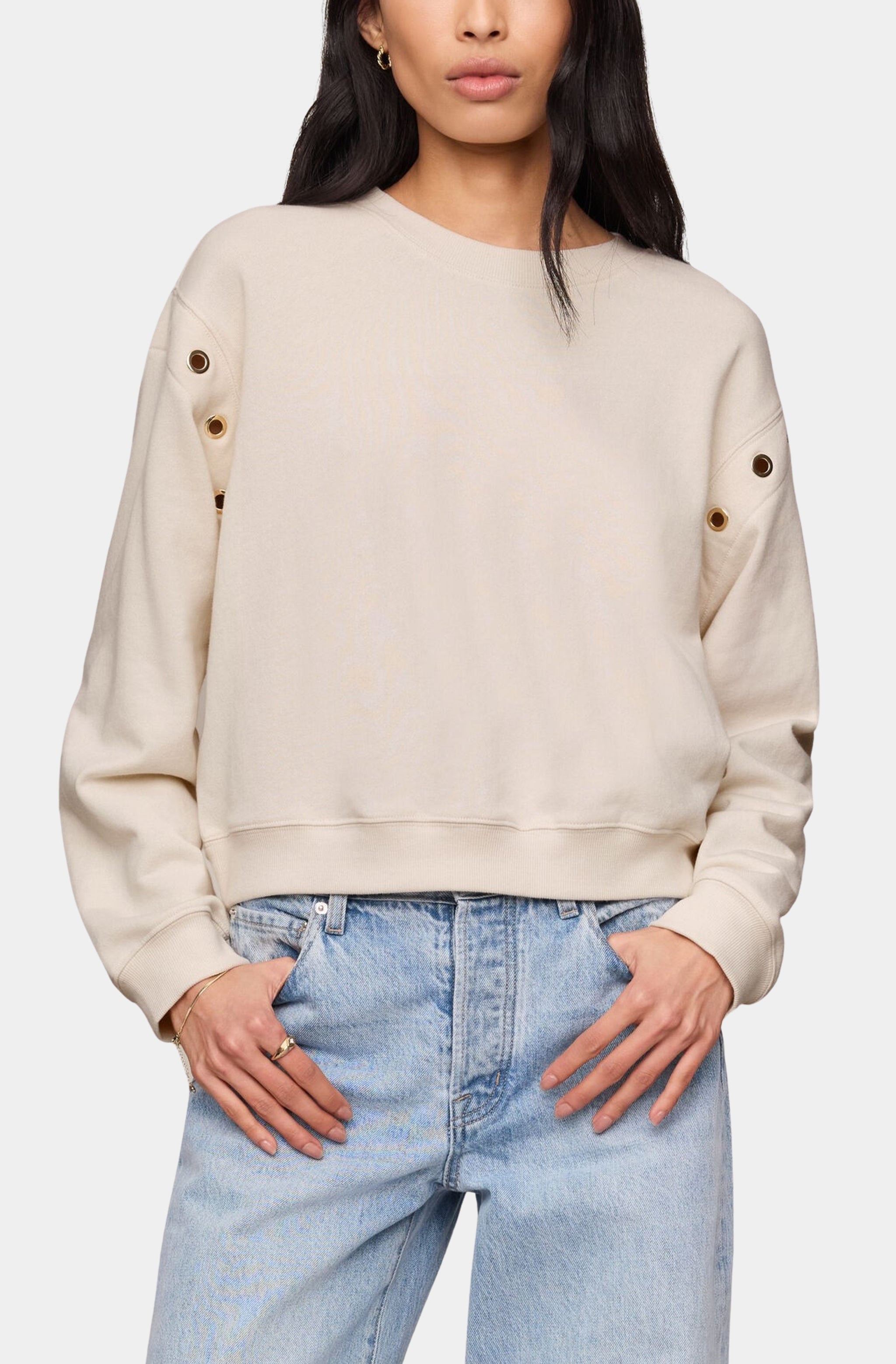 52015● CALEE SET IN SLEEVE BONE SWEAT Axel Grommet Sweatshirt – HEMLINE French Quarter