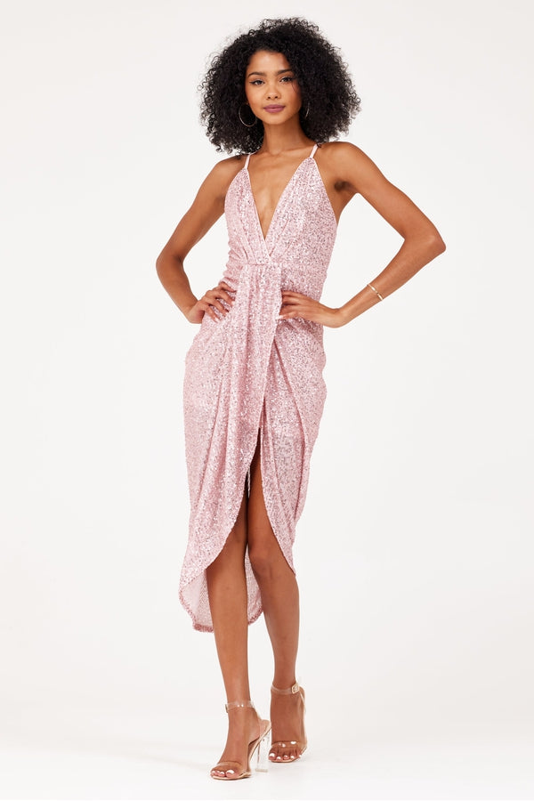 donna karan a line wrap dress Rent Winona Alani Sequin Asymmetrical Dress main image 0