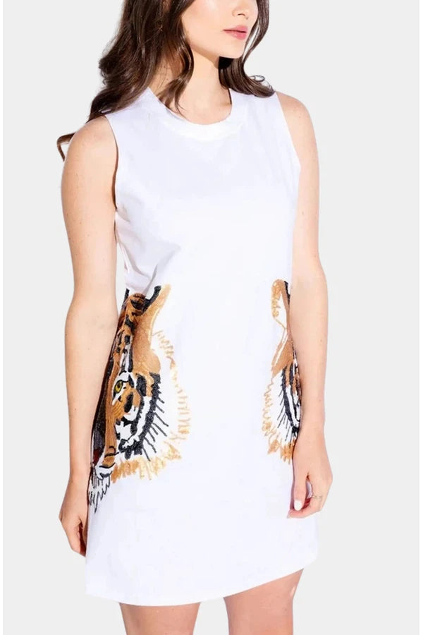 Sparkle City White Tiger Head Tee