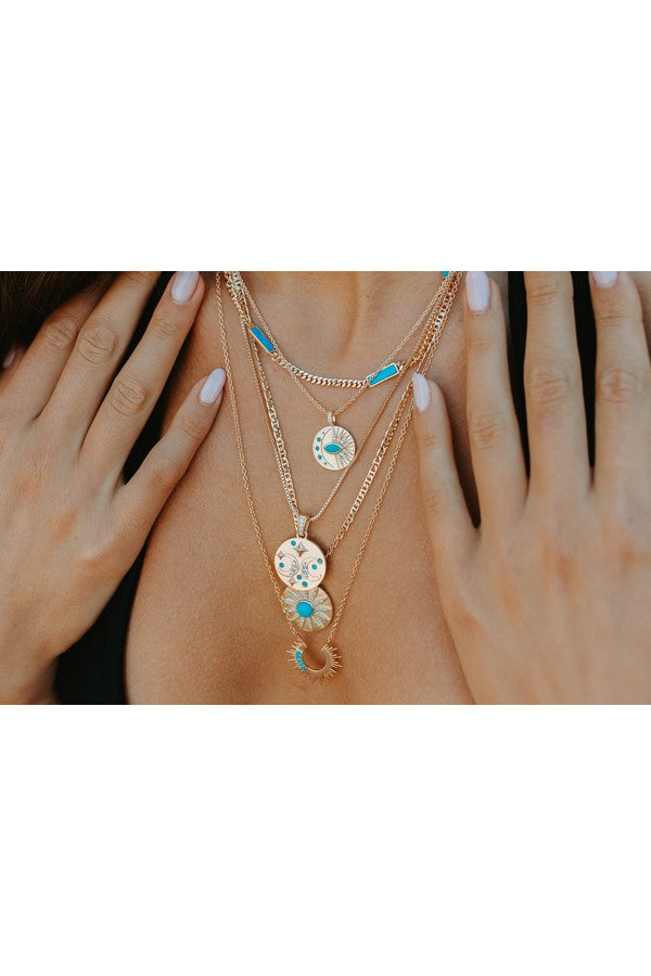 Celestial Pendant Necklace Turquoise HEMLINE French Quarter