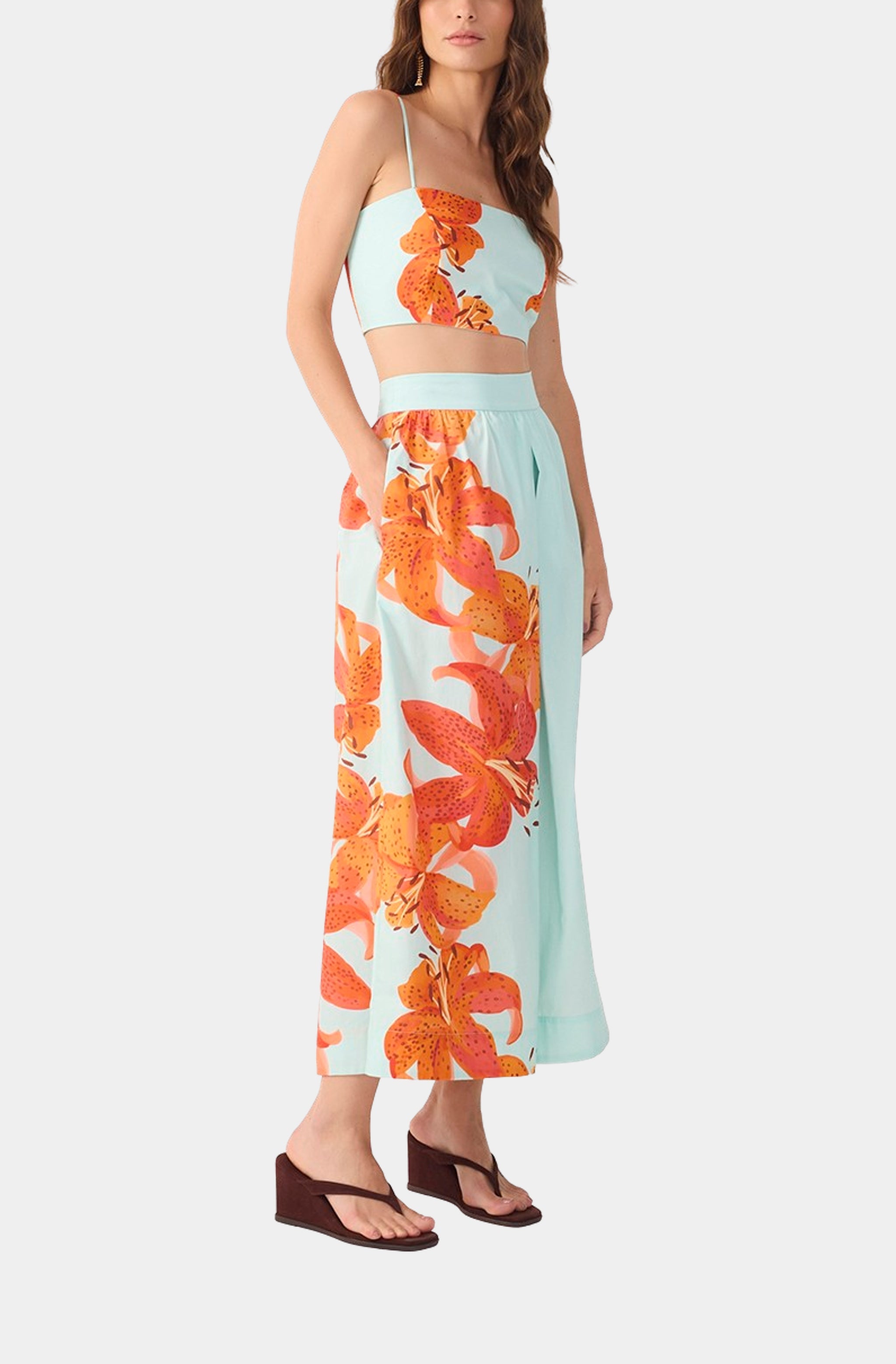 Tricoline Midi Skirt