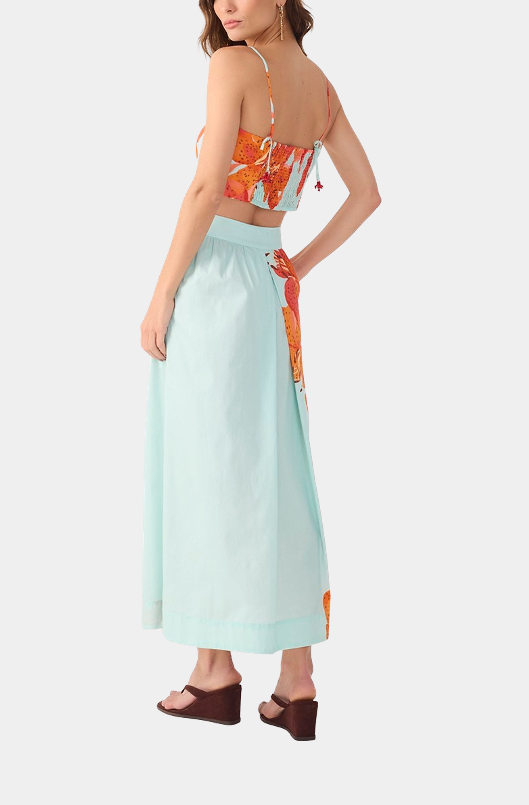 Tricoline Midi Skirt