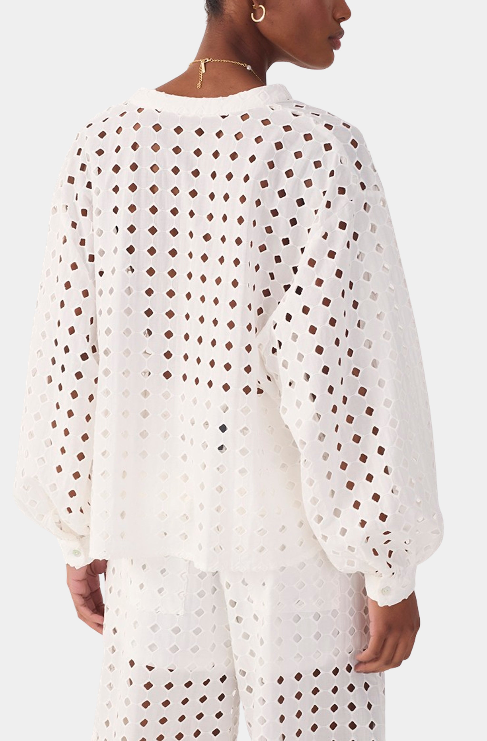 Cuffed Eyelet Shirt