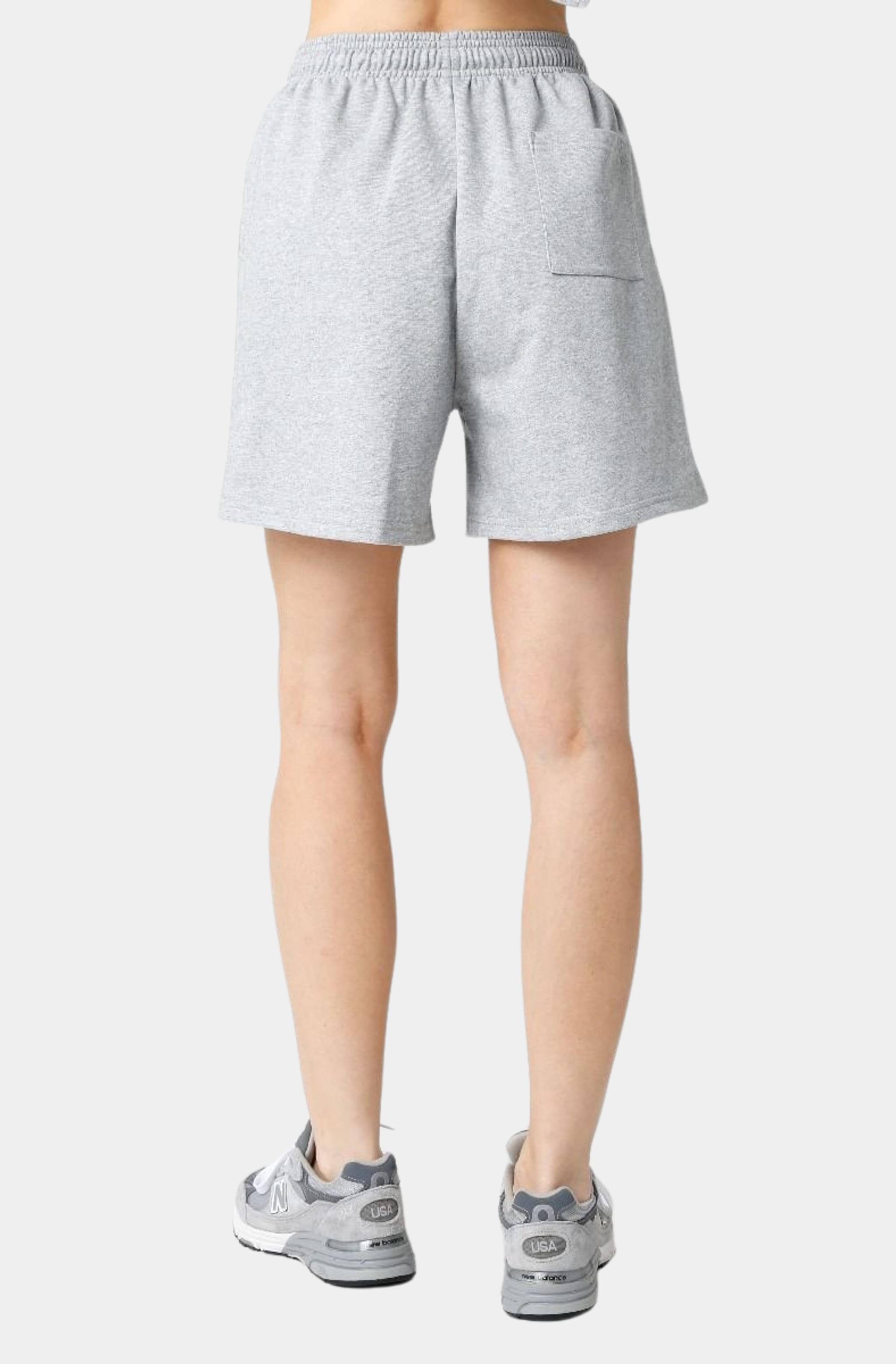 Back view of gray Allison Shorts with pocket