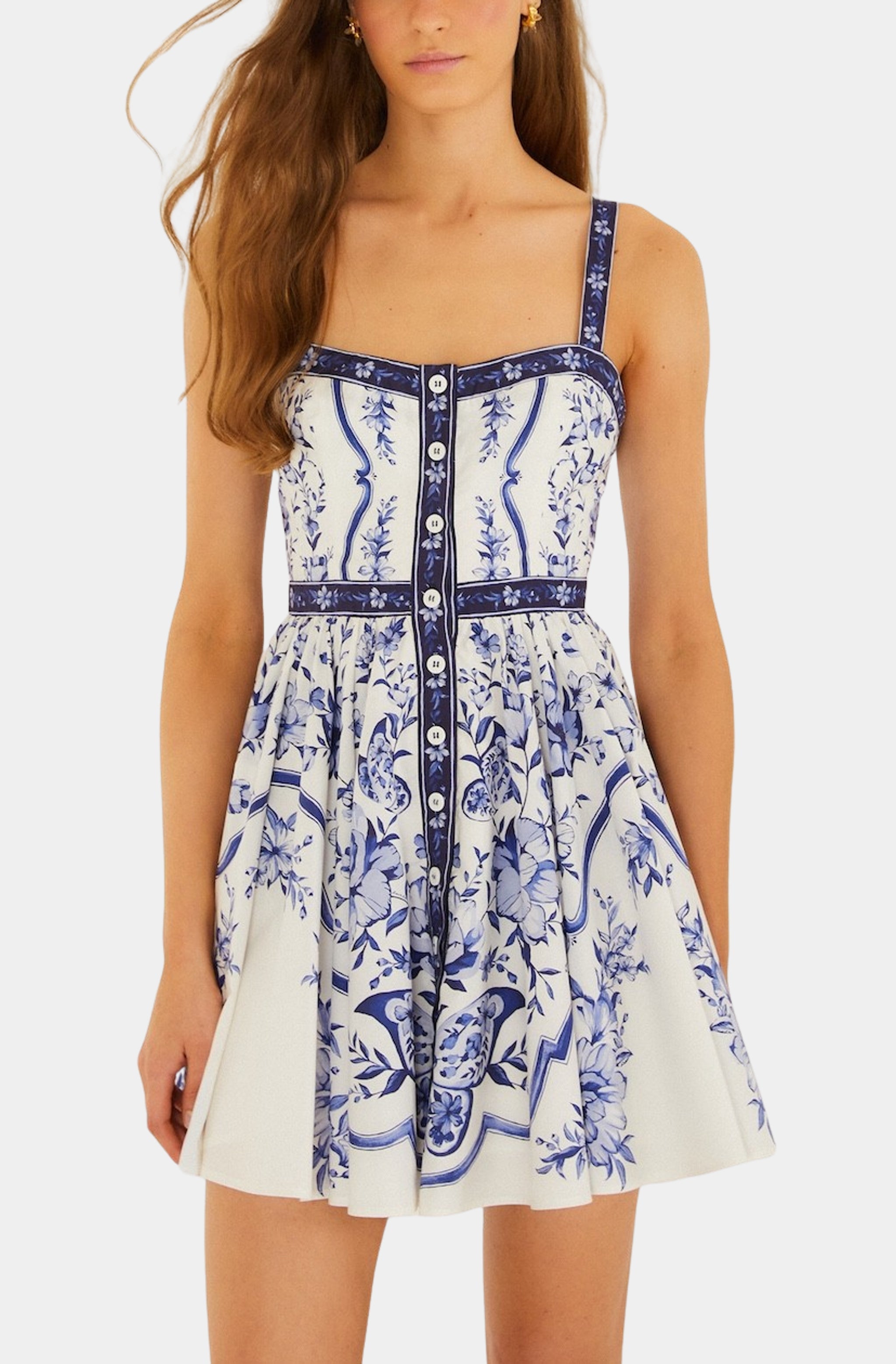 Porcelain Garden Off-White Sleeveless Mini Dress