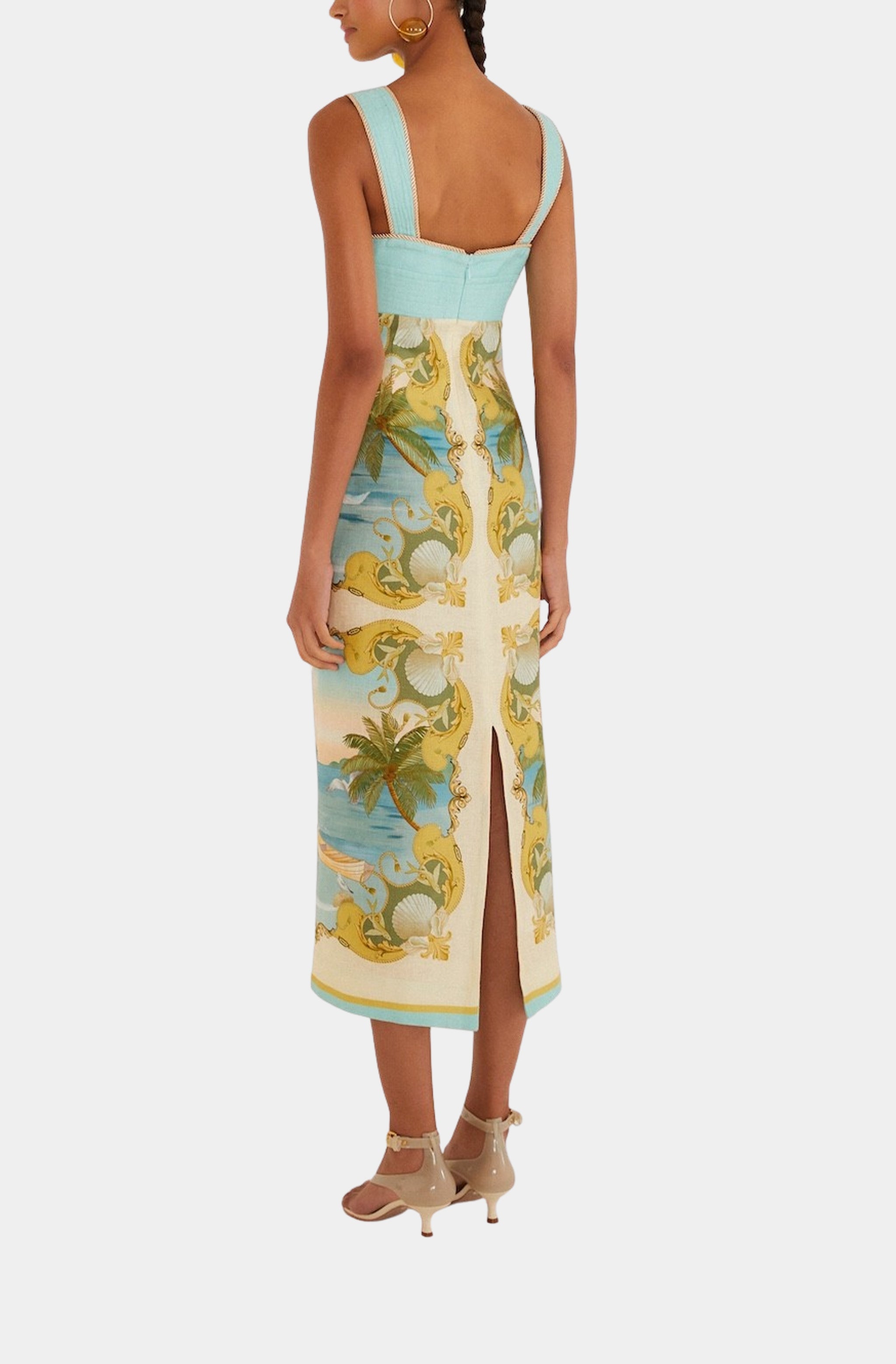 Royal Sea Multicolor Sleeveless Maxi Dress