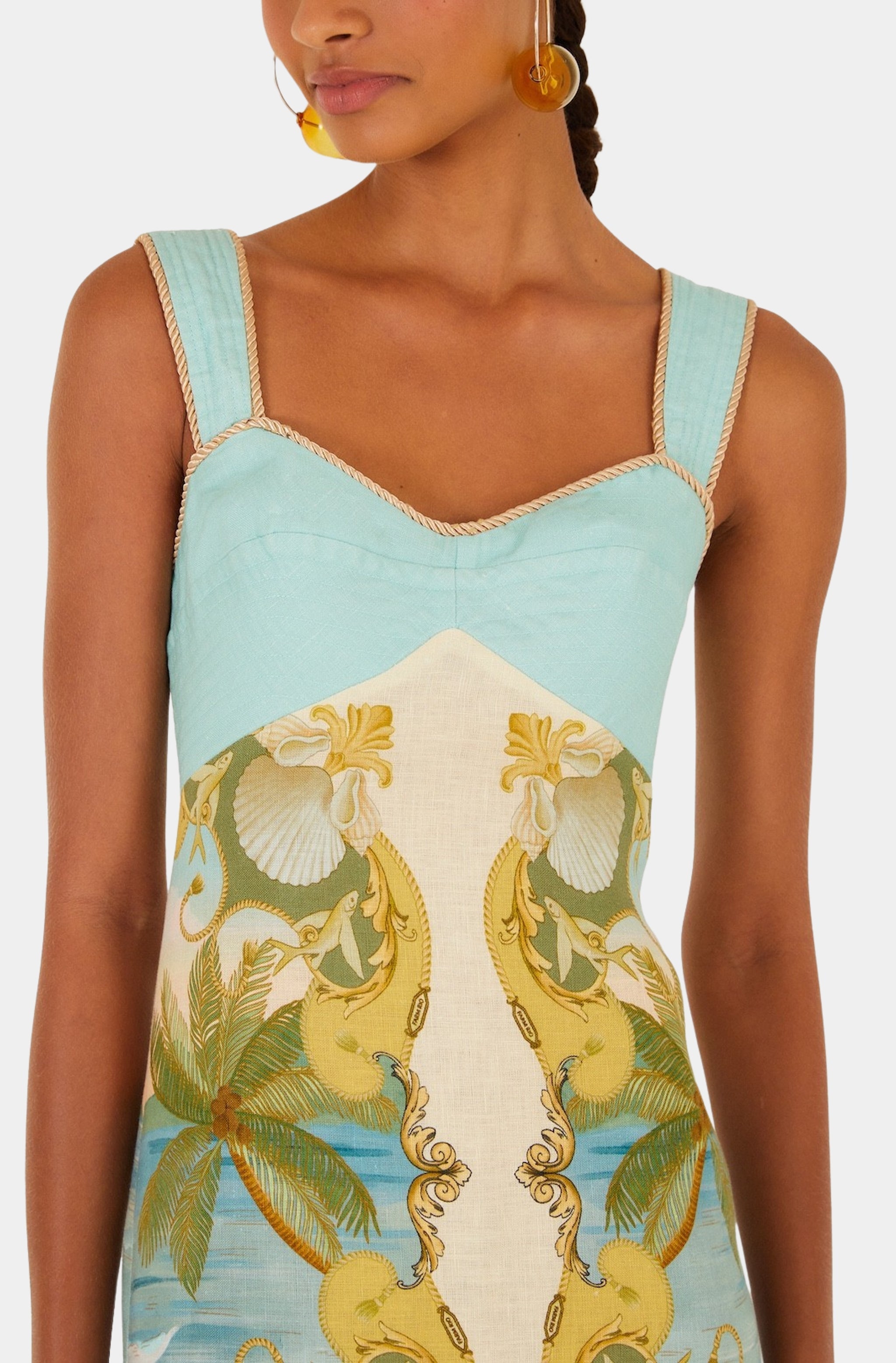 Royal Sea Multicolor Sleeveless Maxi Dress