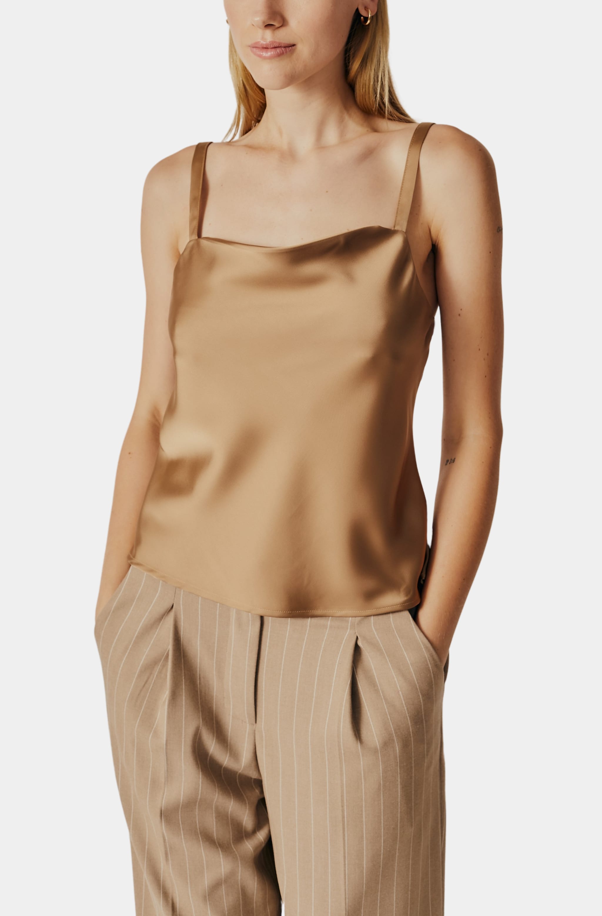 Tan Syringa Top, sleeveless and stylish