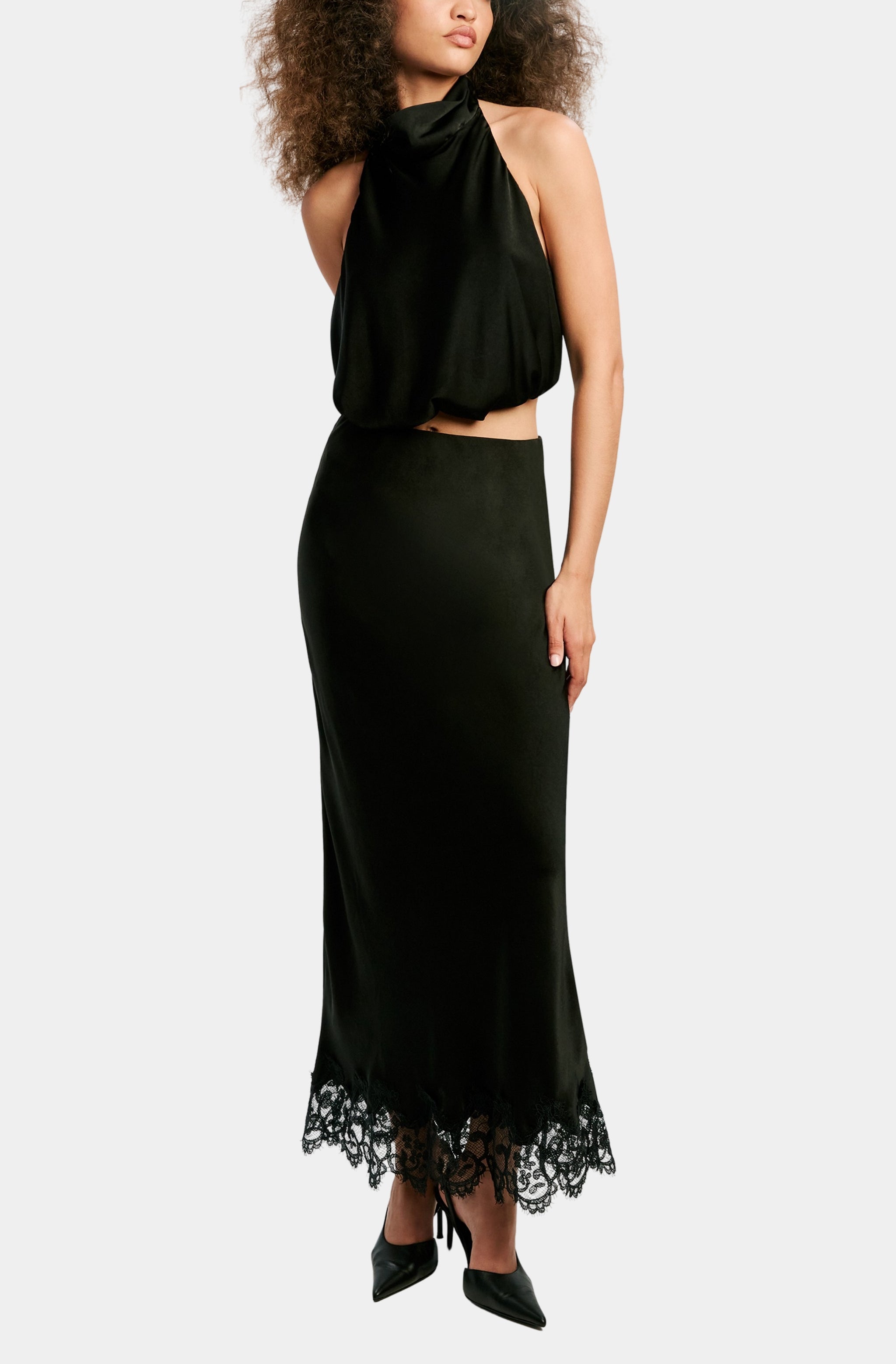 Sandri Satin High Neck Top
