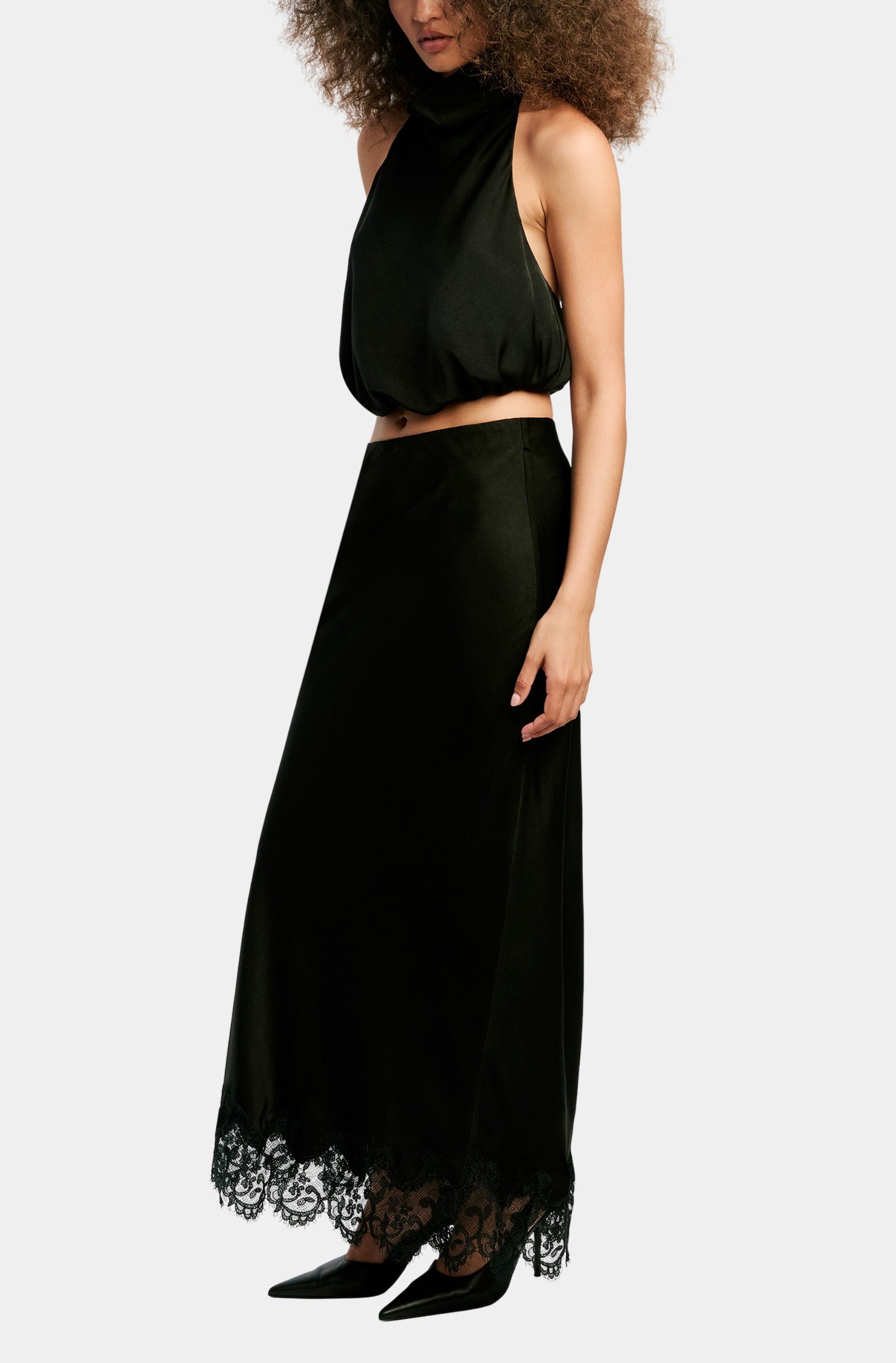 Sandri Satin High Neck Top