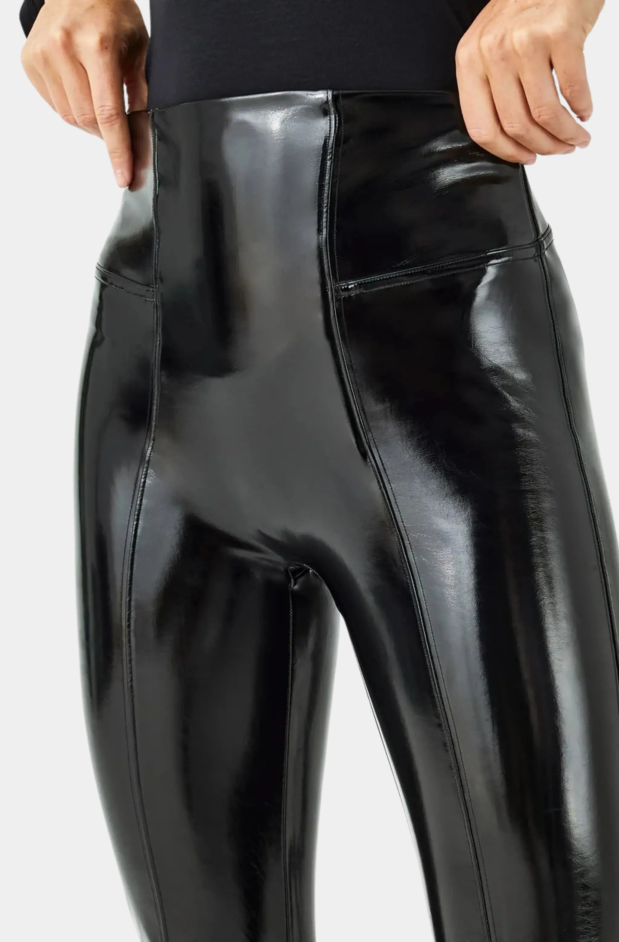 Faux Patent Leather Leggings HEMLINE French Quarter