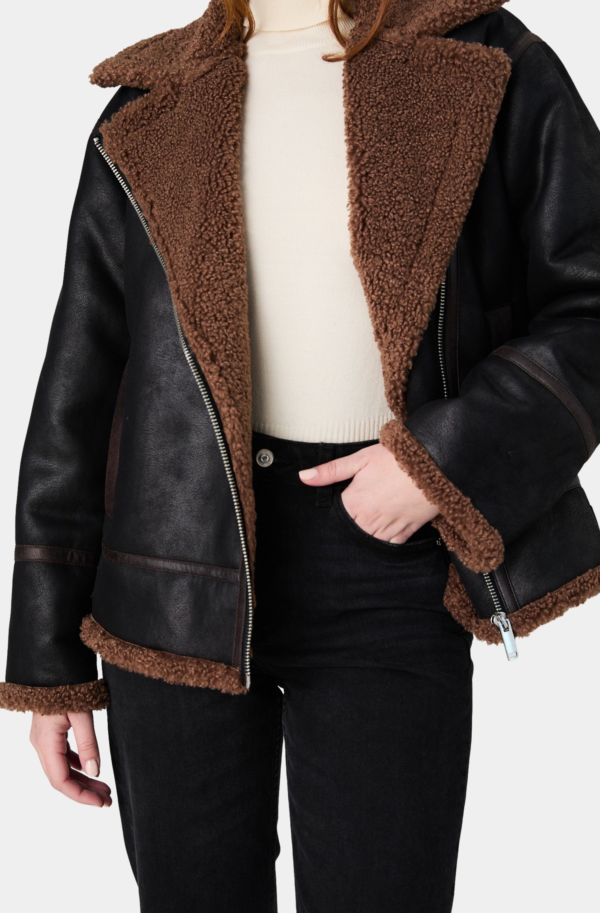 Suedette Zip Up Jacket