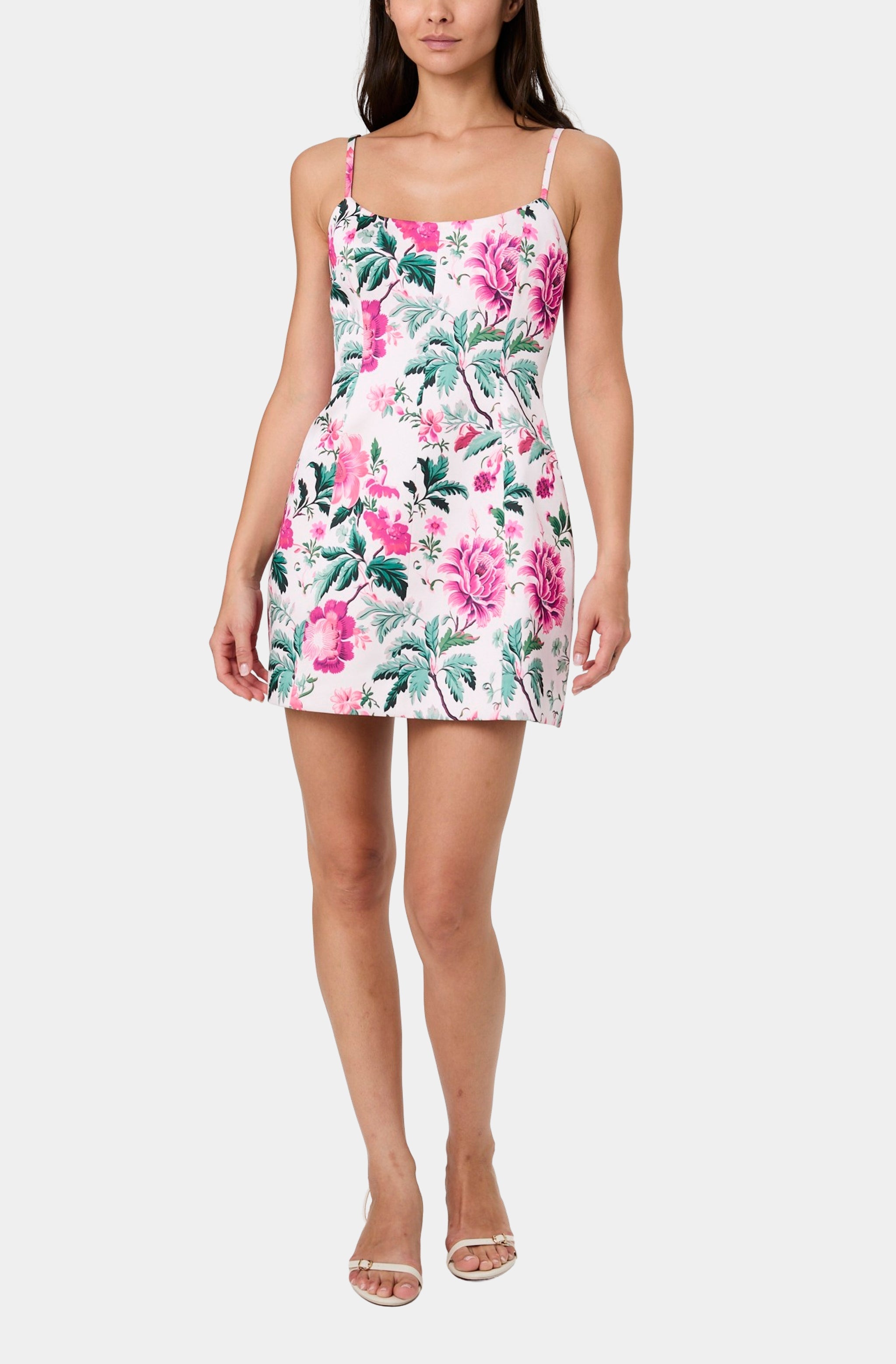 York Satin Christa Floral Mini Dress