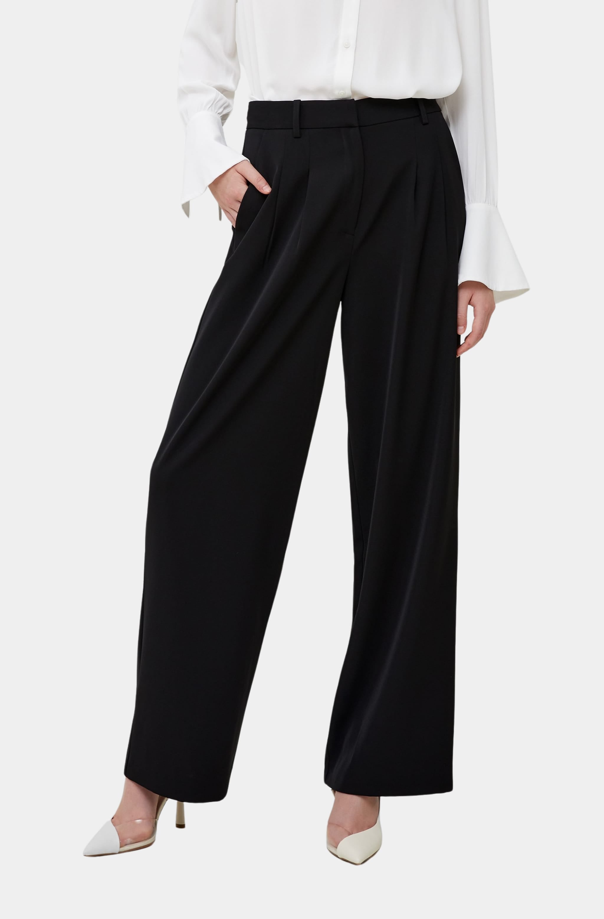 Black Harrie Suiting Trouser, high waist, side view