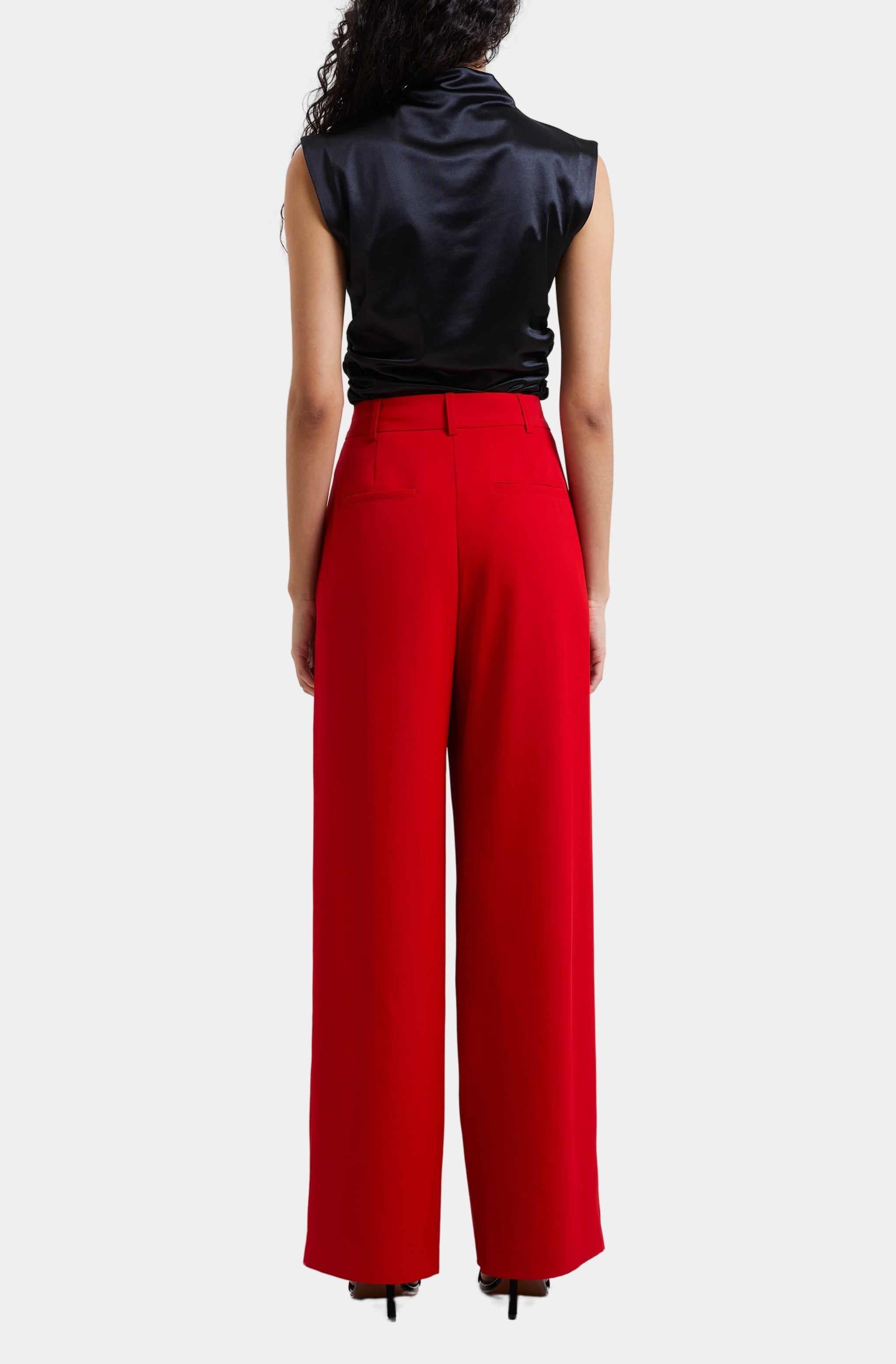 Red Harrie Suiting Trouser, high waist, back view