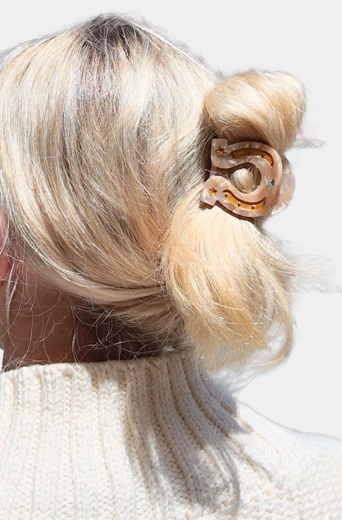 Hand-Painted Mini Horseshoe Claw Hair Clip