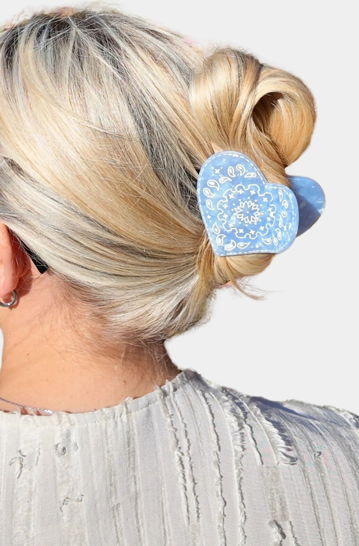 Hand-Painted Paisley Heart Claw Hair Clip