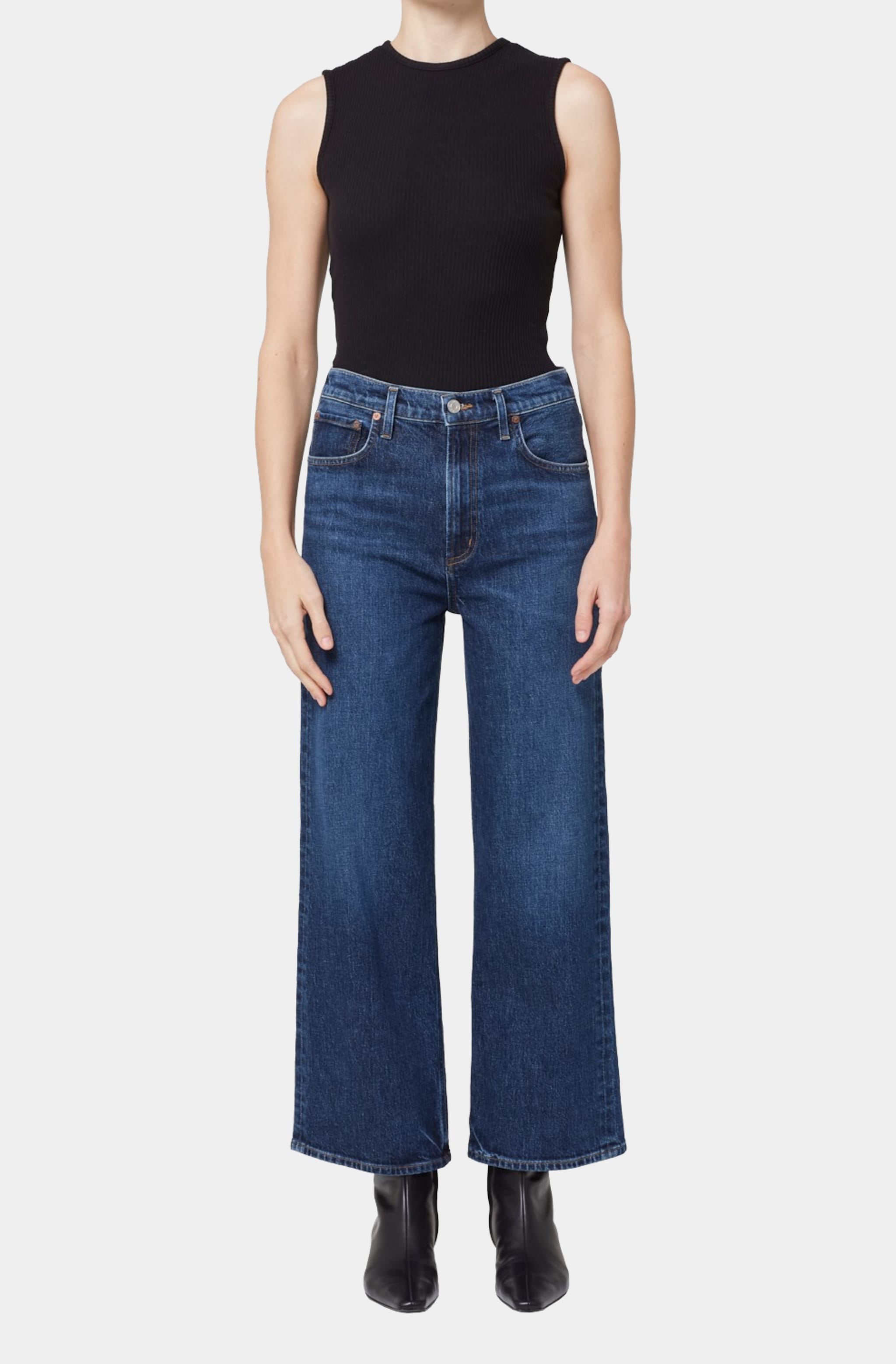 Agolde Ren Jean high-rise wide-leg denim front view