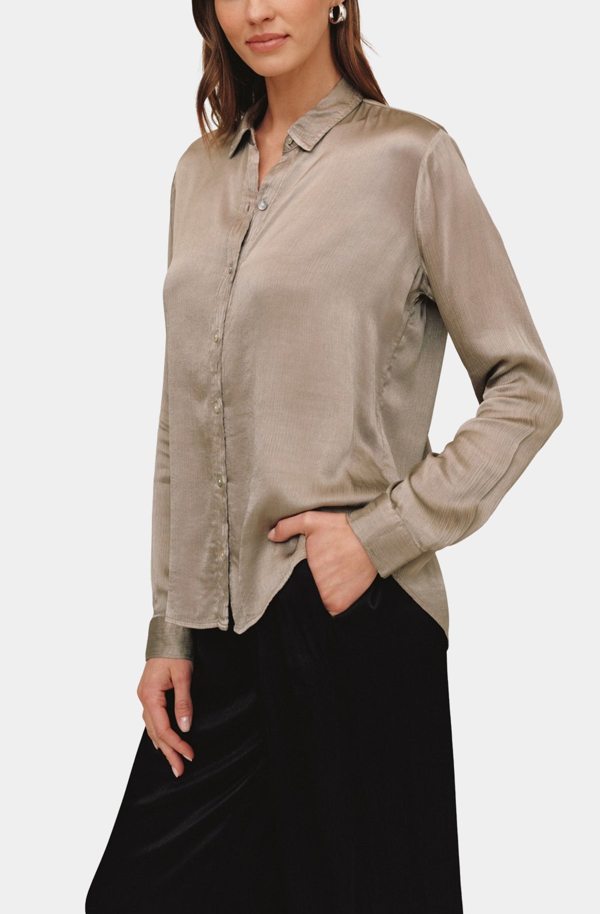 Long Sleeve Clean Button Down Shirt