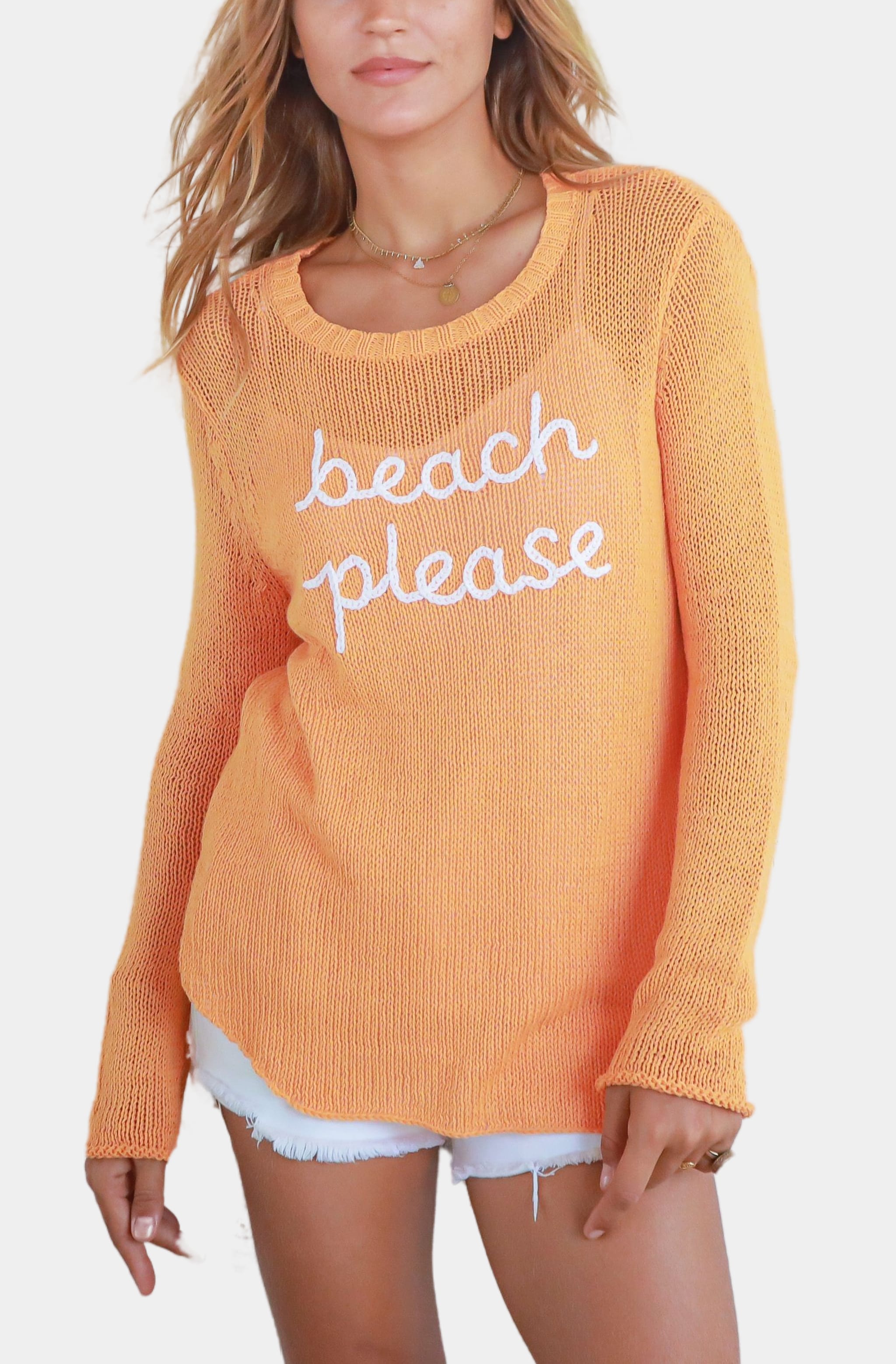 Beach Please Crew Cotton Sweater