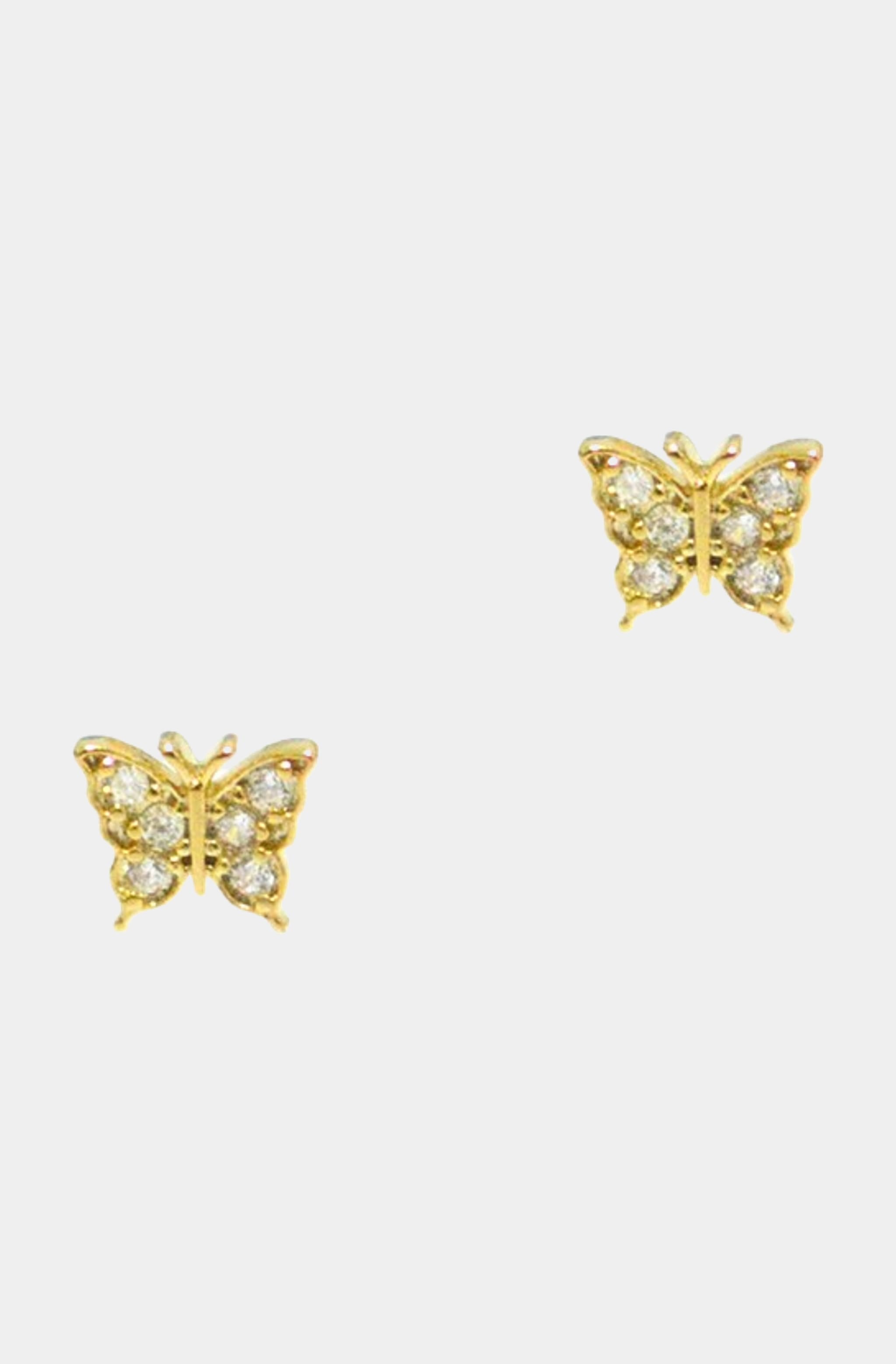 Cz Butterfly Post Earrings