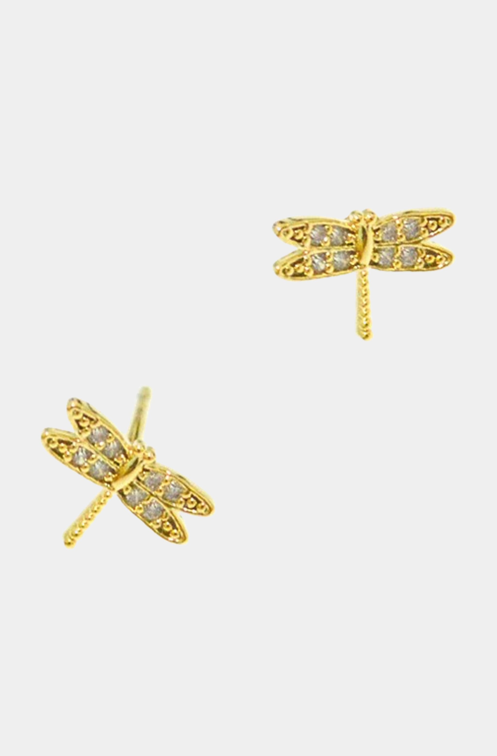 Cz Dragonfly Post Earring