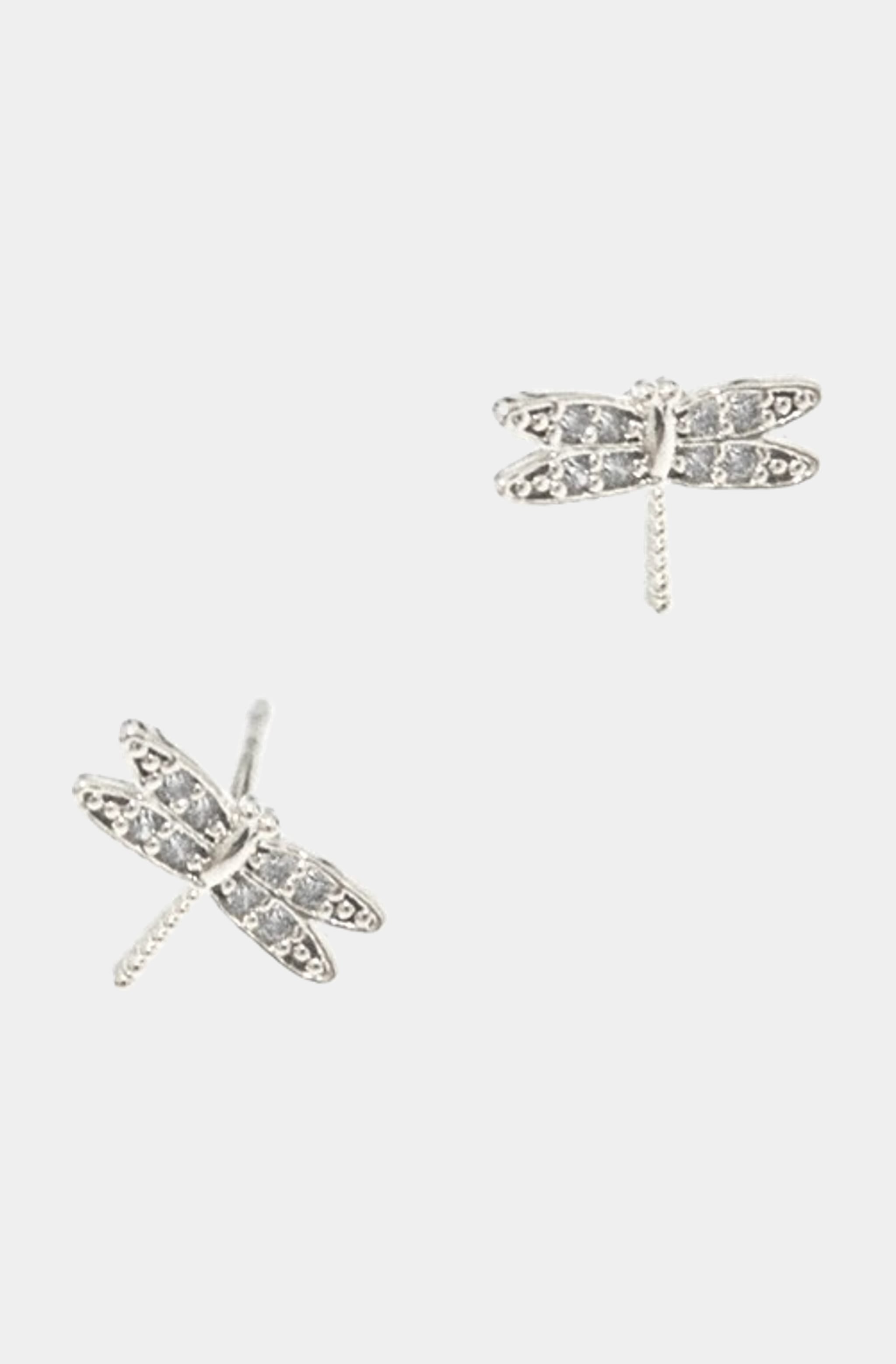 Cz Dragonfly Post Earring