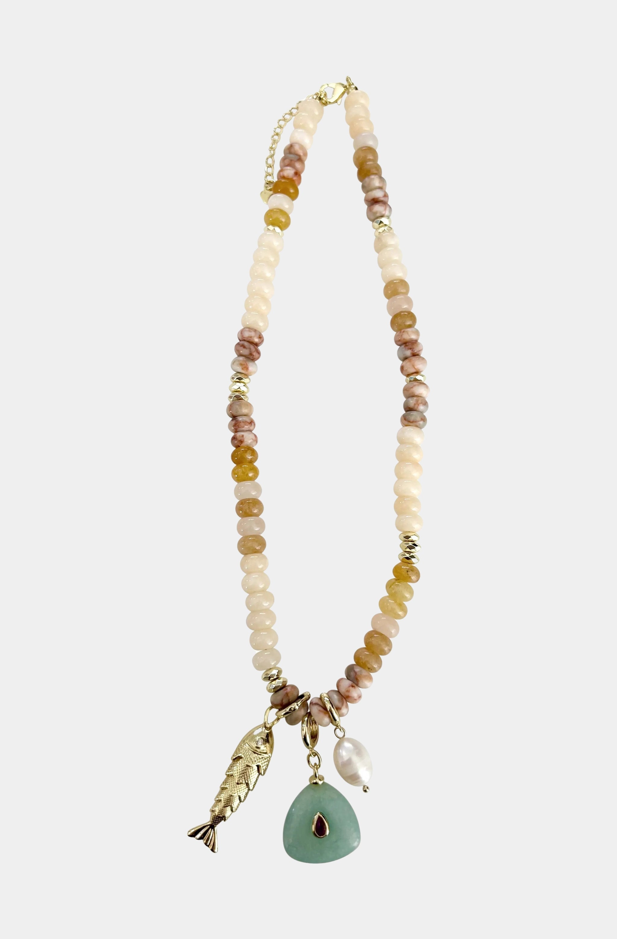 Elikai Beaded Triple Charm Necklace