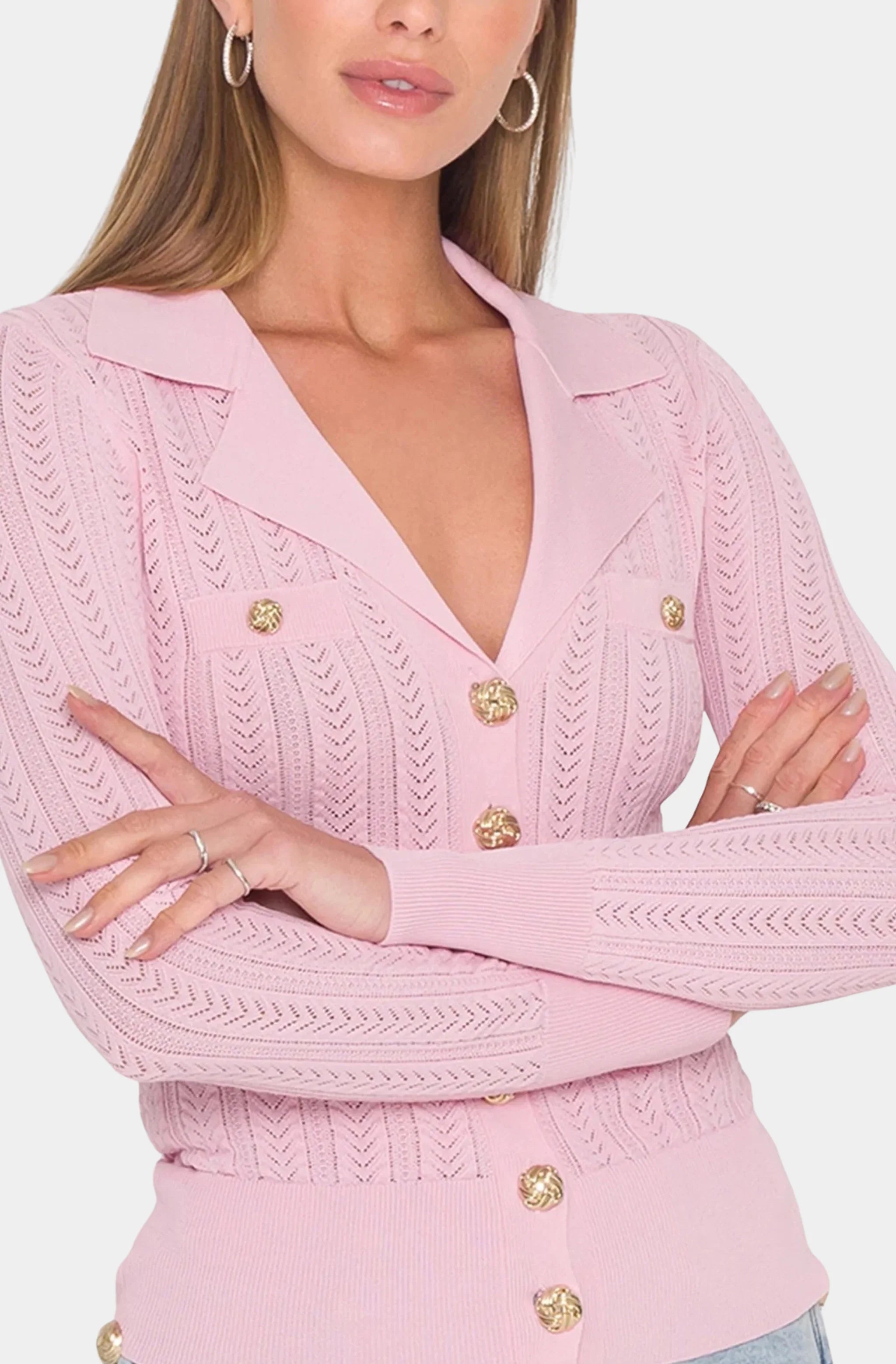 Charlotte Pointelle Rib Cardigan
