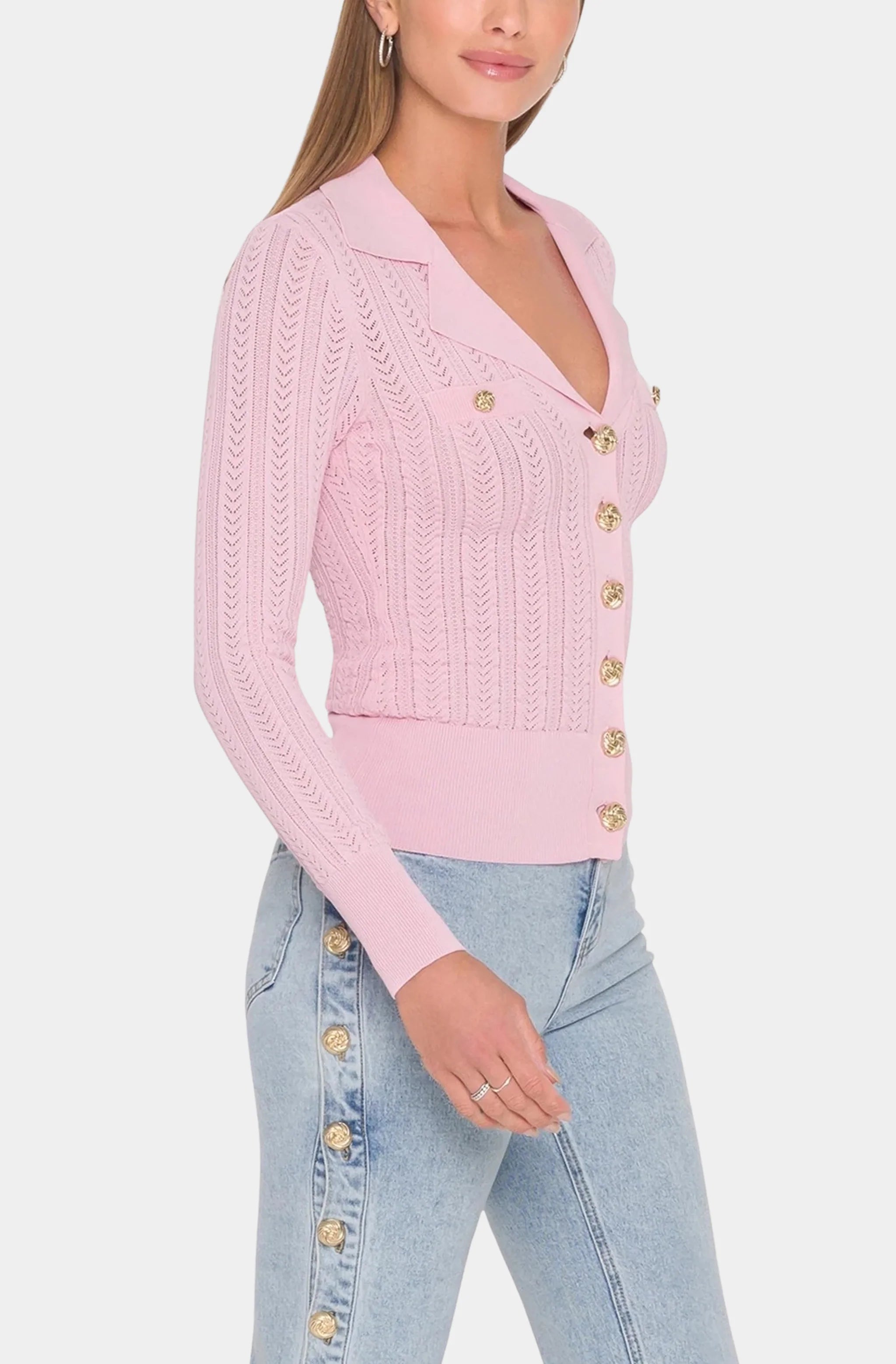 Charlotte Pointelle Rib Cardigan