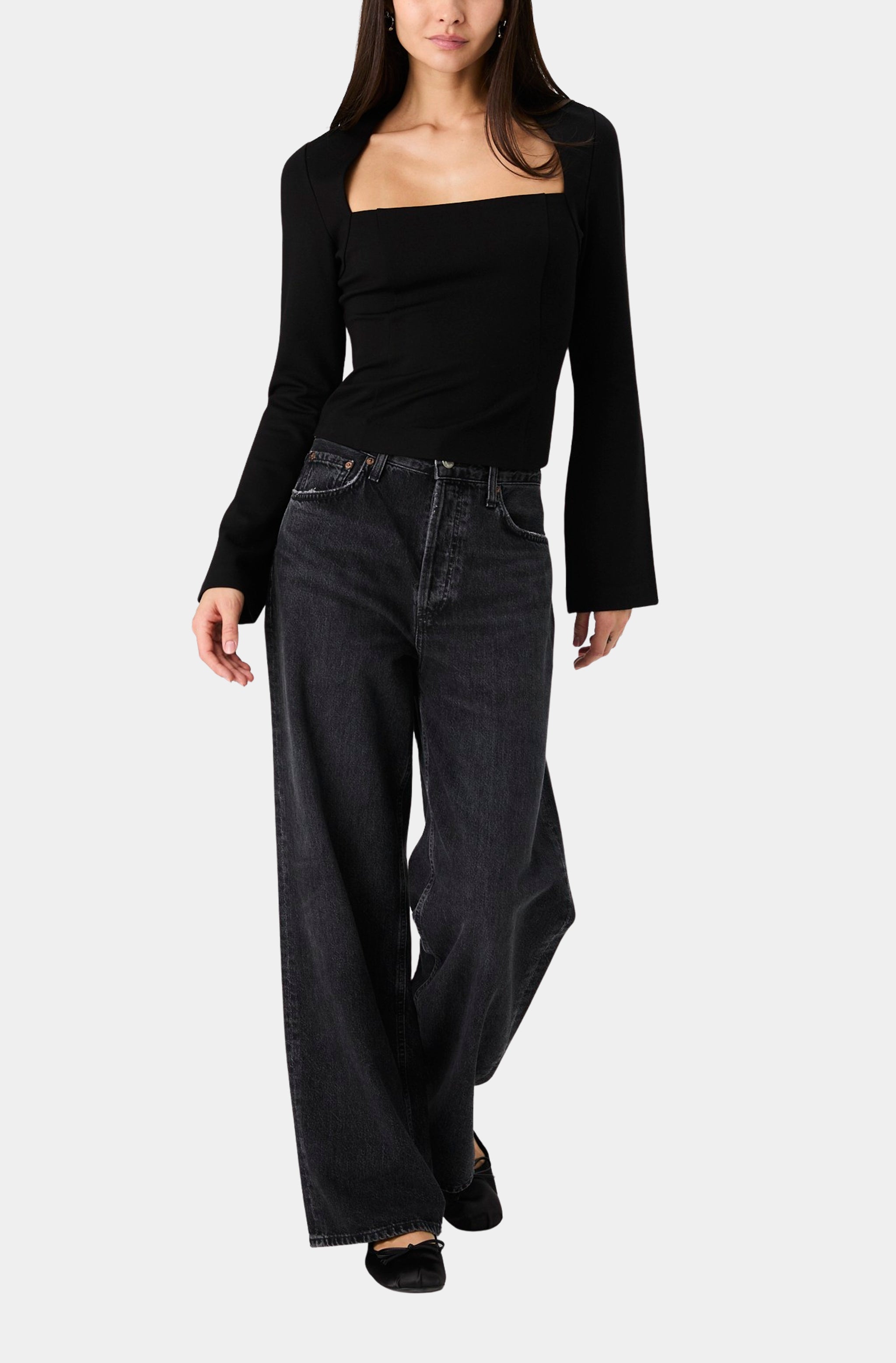 Cleo Ponte Long Sleeve Fitted Top