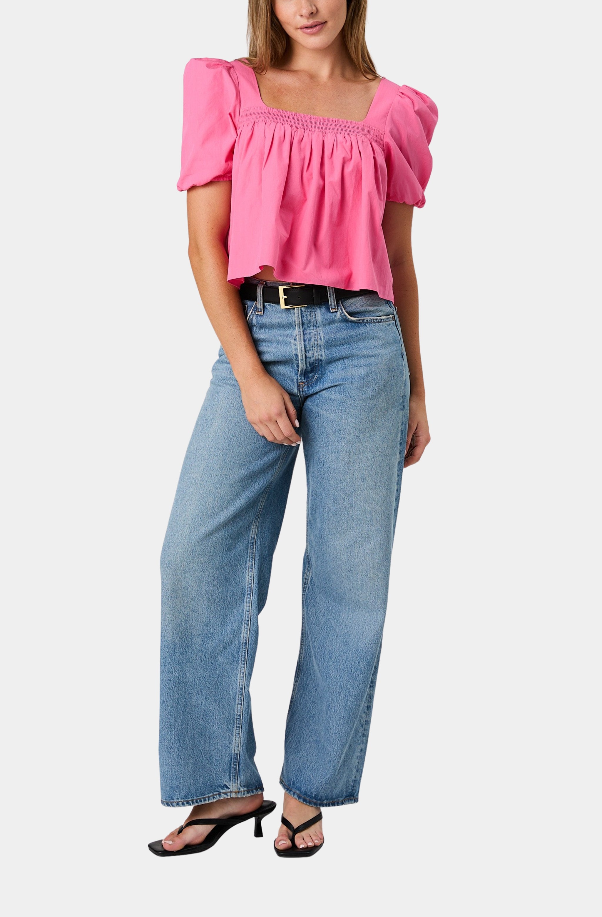 Cambria Cotton Puff Sleeve Top